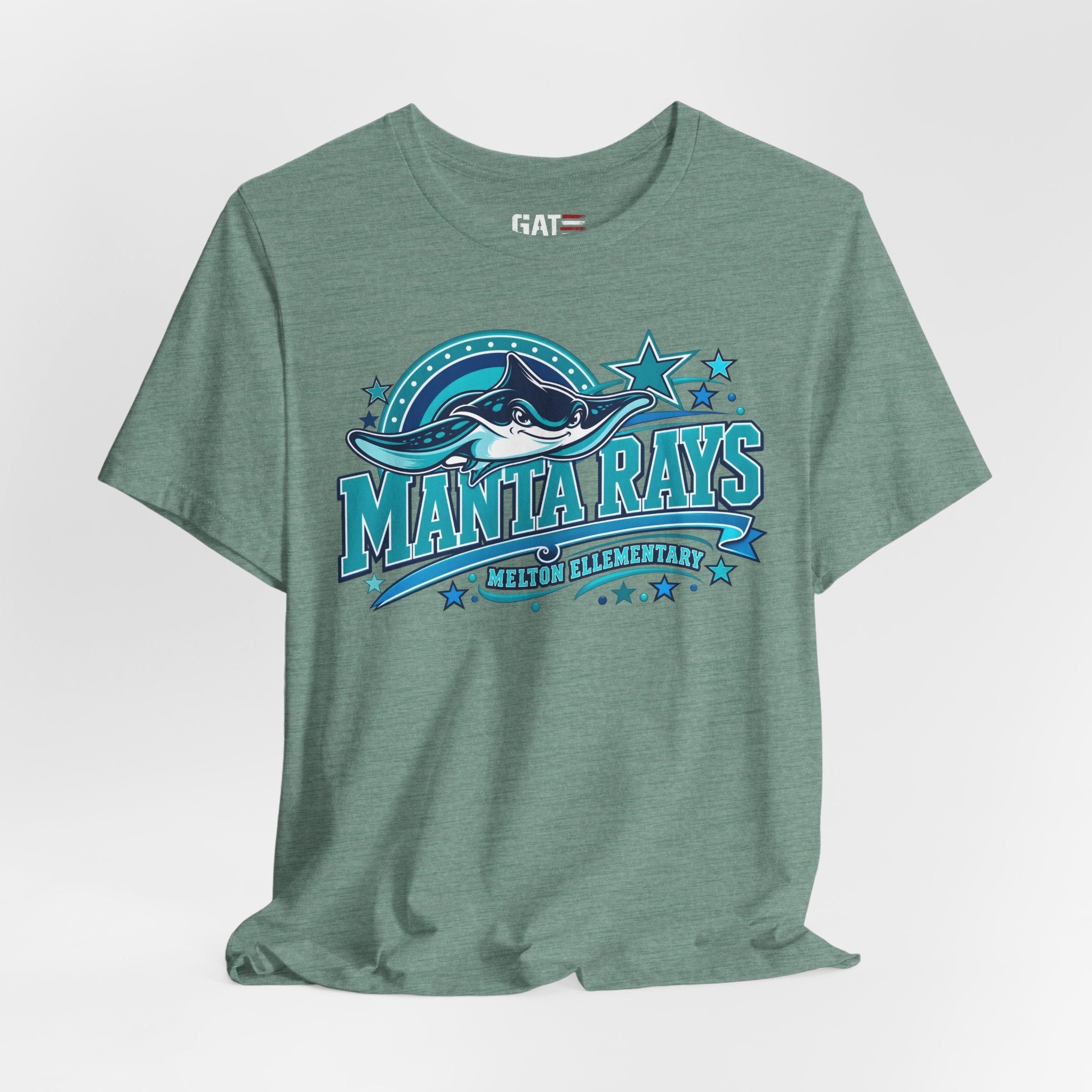 Melton Manta Rays Graphic Tee – Retro Ocean School Spirit Shirt