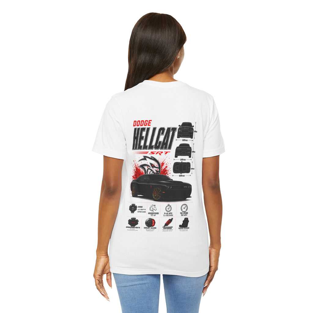 Dodge Hellcat SRT Graphic Tee — Muscle Car Illustration & Specs T-Shirt