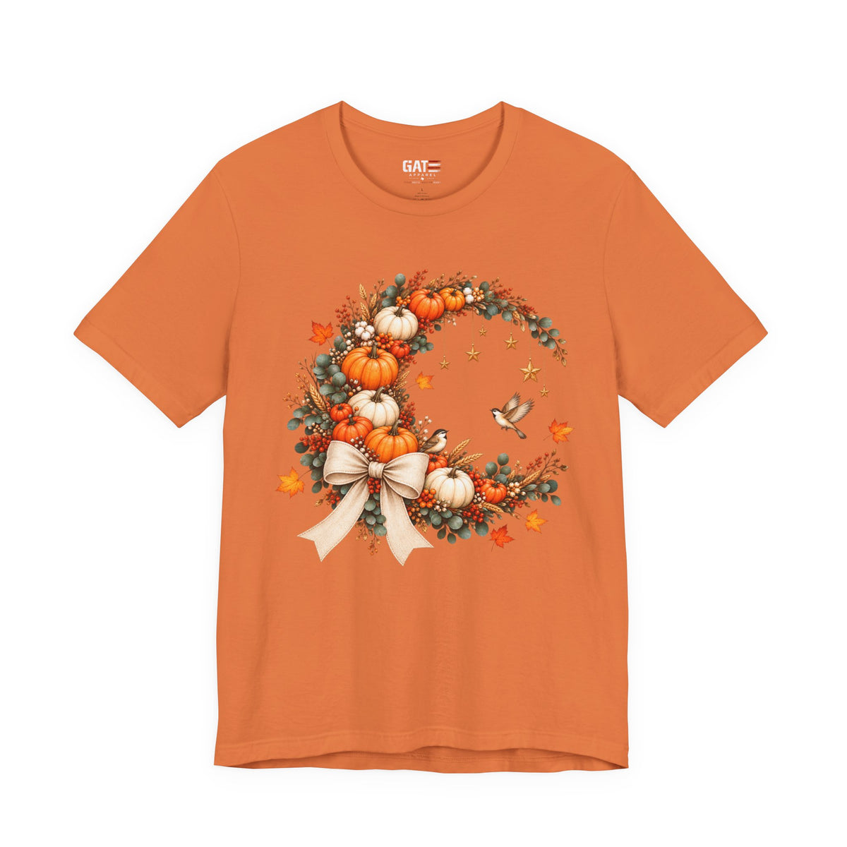 Autumn wreath T-shirt product mockup