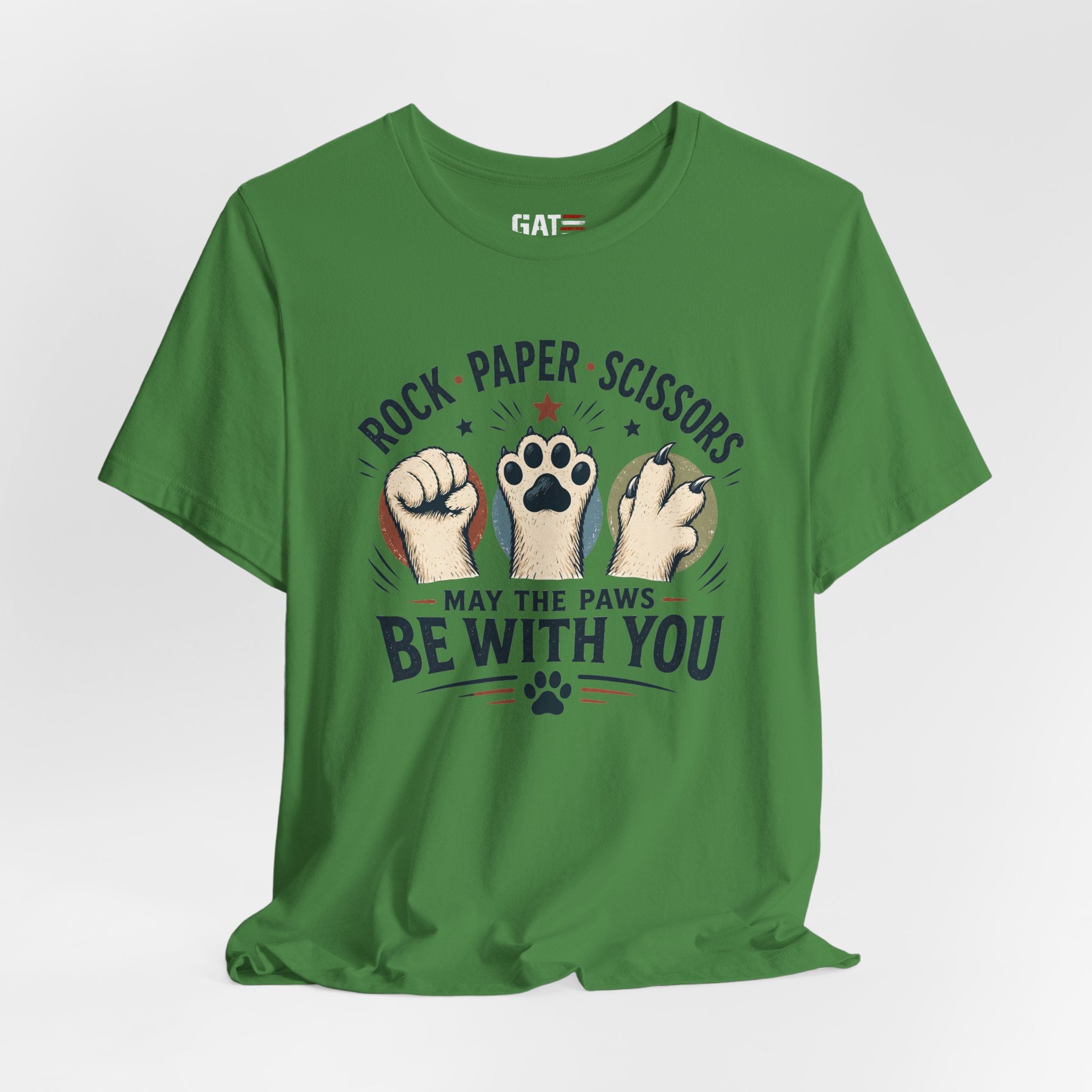 Rock Paper Scissors Cat Shirt, May The Paws Be With You Tee, Funny Cat Lover Gift, Cute Pet Paw Graphic Tee, Cat Mom Dad Shirt