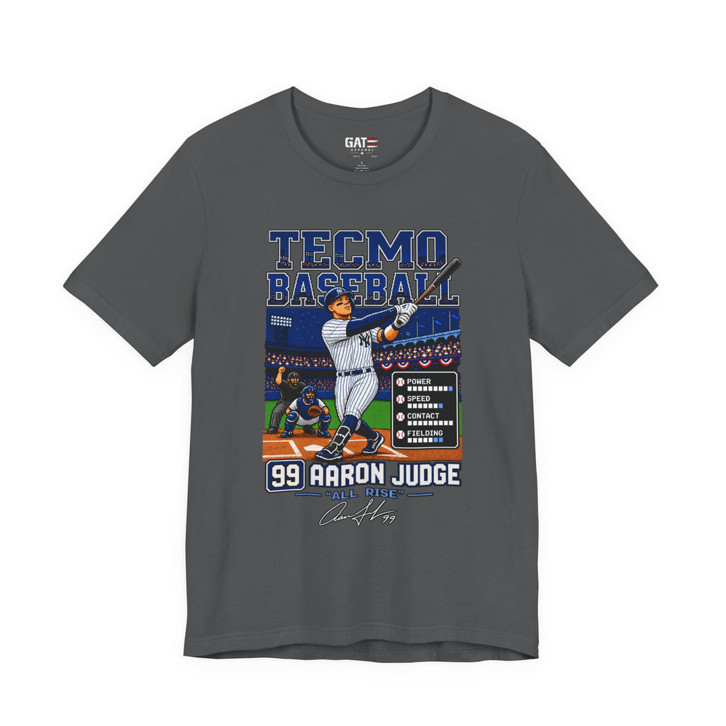 Tecmo Baseball Aaron Judge Tee — Retro Video Game Baseball T-Shirt