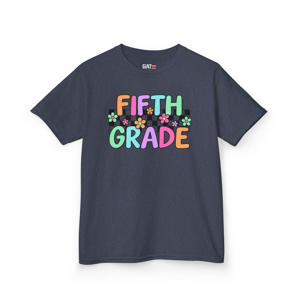 Custom Grade Level Shirt for Kids – Retro Checkered Floral Back to School Tee