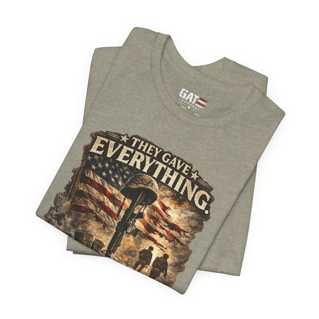 They Gave Everything Memorial T-Shirt — "Some Memories Never Come Home" Patriotic Veteran Tribute Tee
