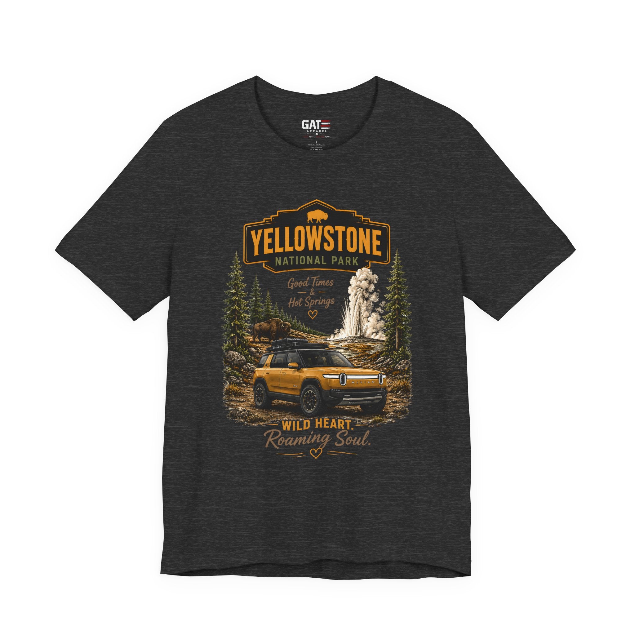 Yellowstone National Park Tee — "Wild Heart Roaming Soul" Adventure T‑Shirt