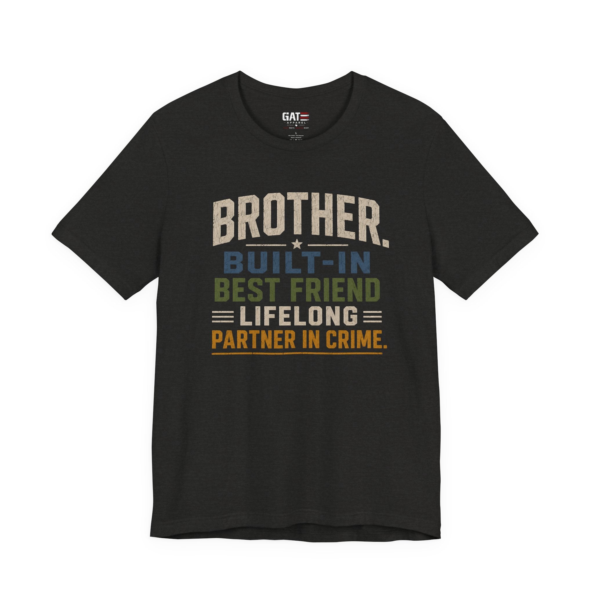 Brother Built In Best Friend Lifelong Partner In Crime Shirt, Funny Brother Gift, Sibling Tee, Brother Birthday Gift Tee