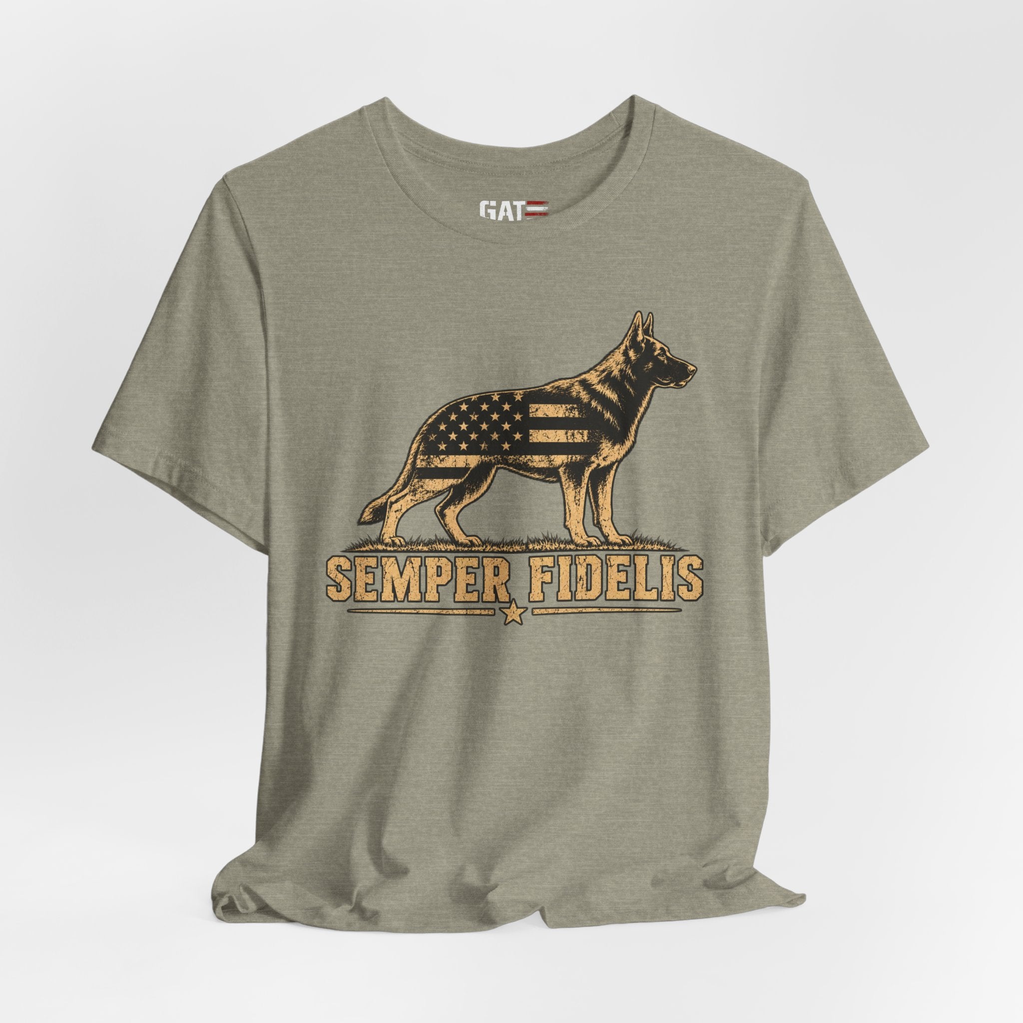 Semper Fidelis German Shepherd T-Shirt — Patriotic Military K9 Tee