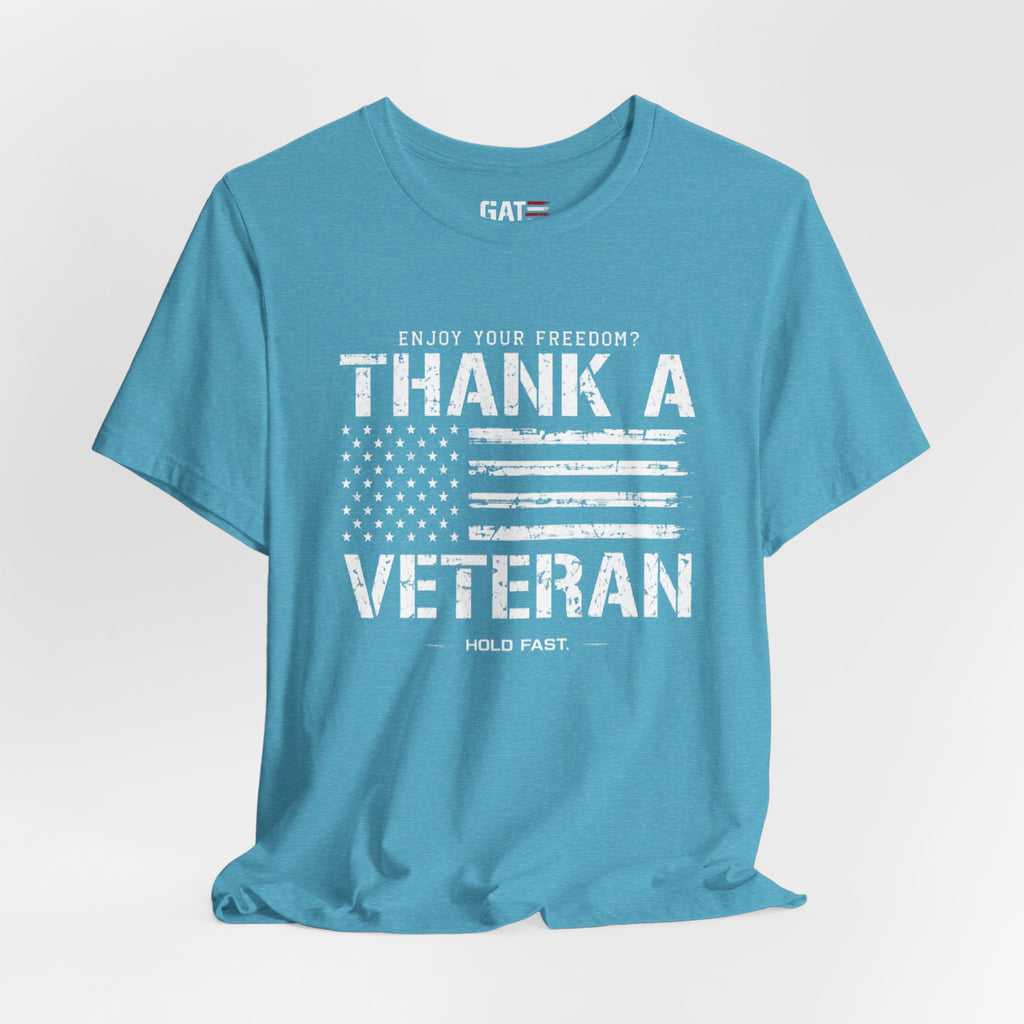 Veteran Shirt Enjoy Your Freedom Thank A Veteran Tee Patriotic American Flag Shirt Military Appreciation Gift for Men and Women