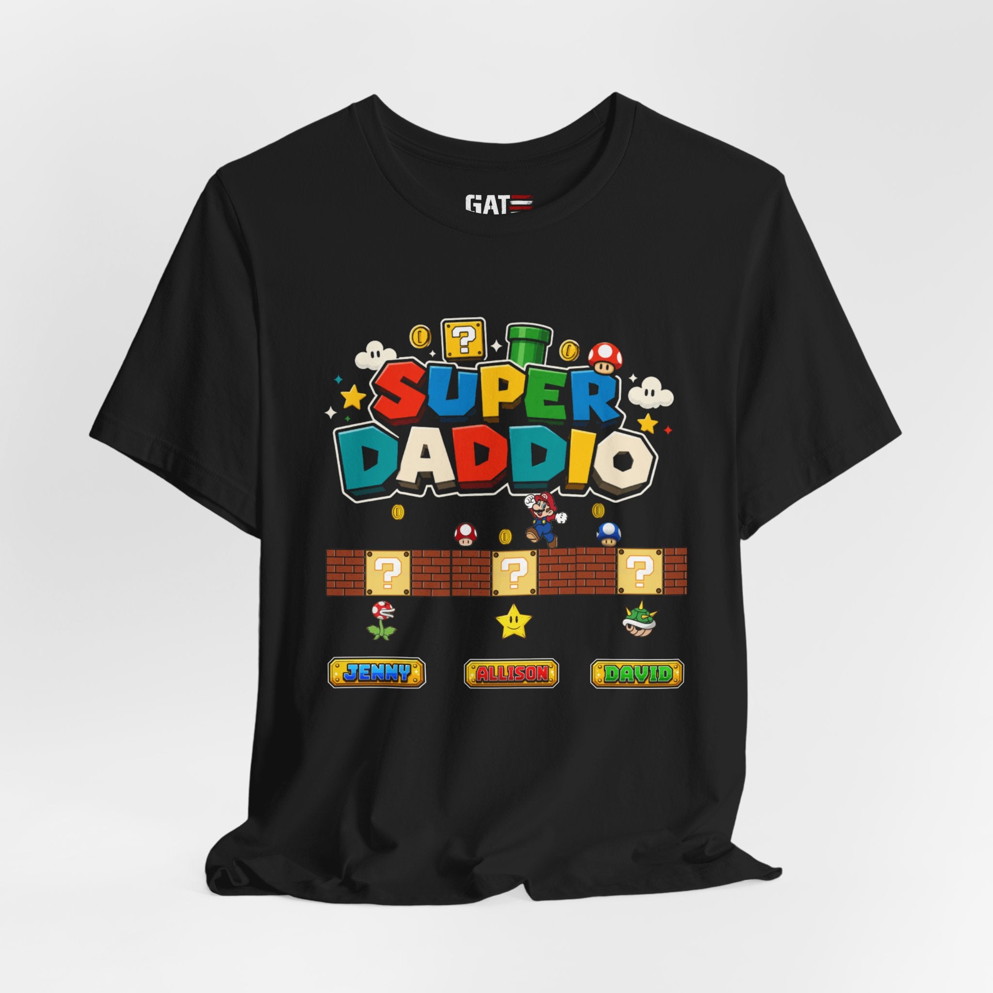 Super Daddio Shirt, Custom Kids Names Shirt, Dad Father's Day Gift, Personalized Dad Shirt, Gamer Dad Tee, Family Matching Shirt, Dad Gift
