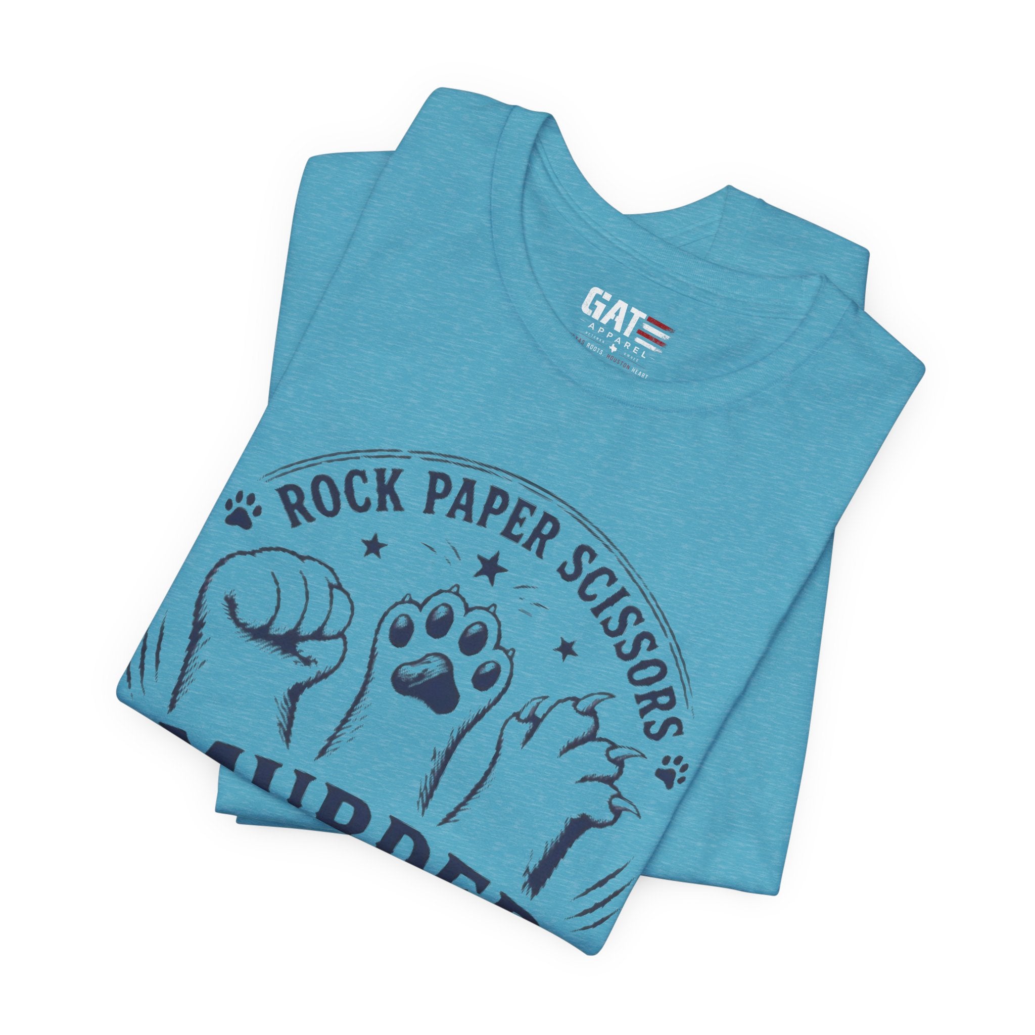 Rock Paper Scissors Murder Mittens Shirt, Funny Cat Lover Tee, Cat Paw Graphic T-Shirt, Cute Cat Mom Gift, Murder Mittens