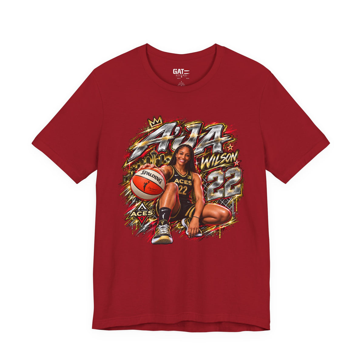 A'ja Wilson #22 Shirt – Las Vegas Aces WNBA Basketball Tee product mockup 12