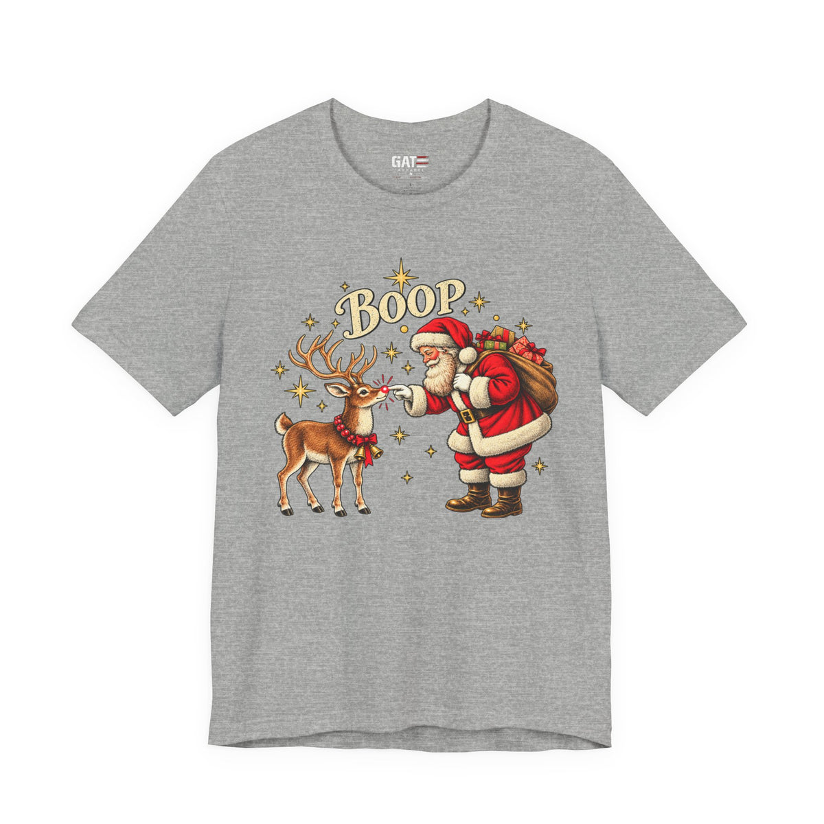 Santa and Reindeer Boop Christmas Graphic T-Shirt - product image 6