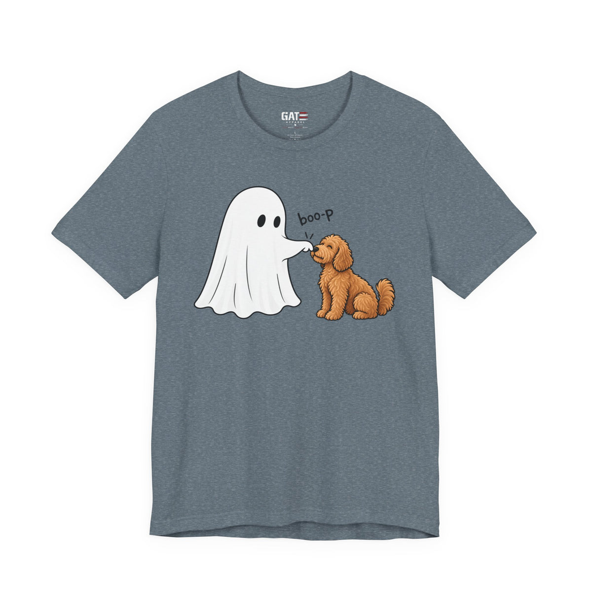 Halloween Ghost & Doodle— "boo-p" Cute Dog Halloween T-Shirt