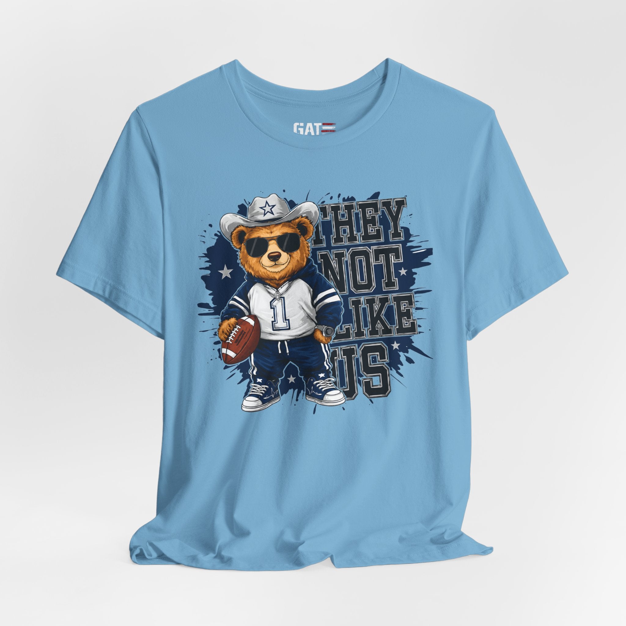 Custom Name and Number Shirt, Personalized Dallas Football Fan Tee, Blue and Silver Jersey Style Back Design