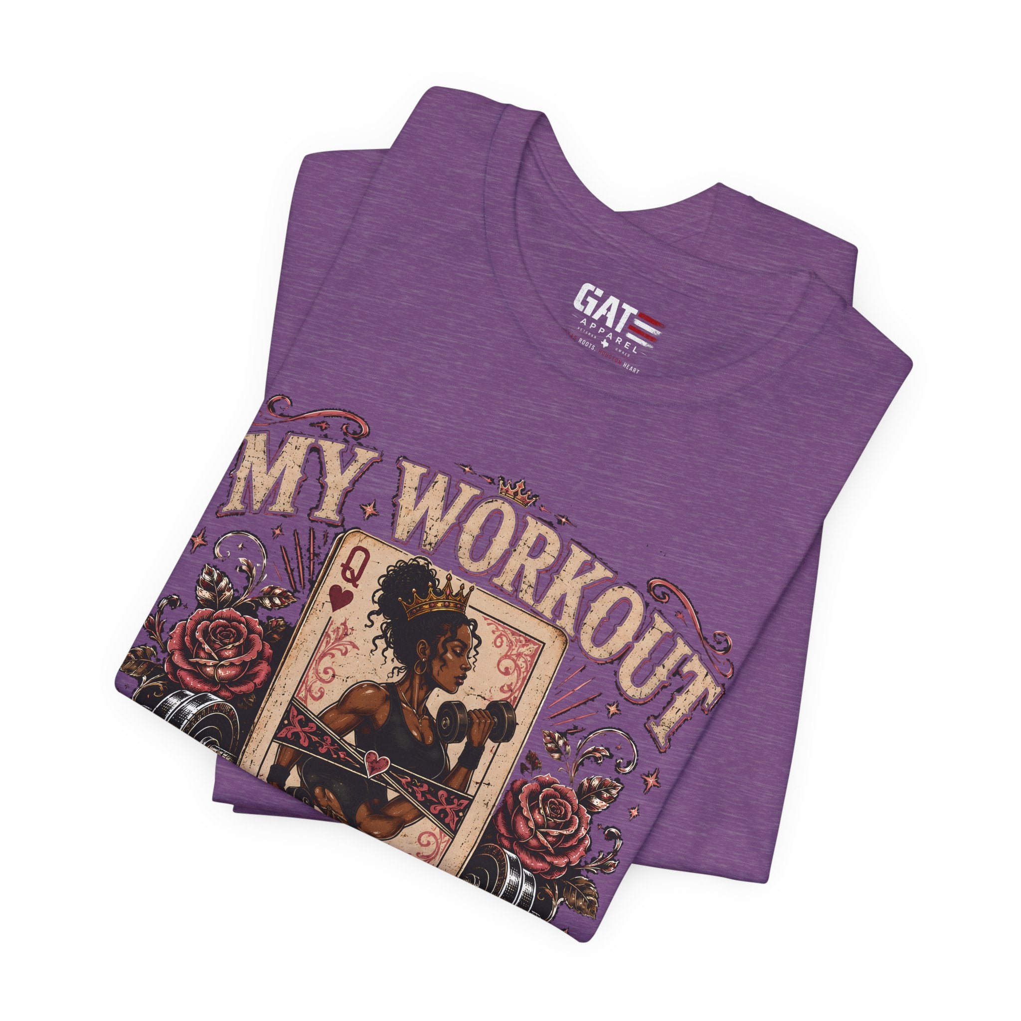 My Workout Is Your Warmup Shirt, Retro Gym Shirt for Women, Queen of Hearts Fitness Tee, Weightlifting Gift