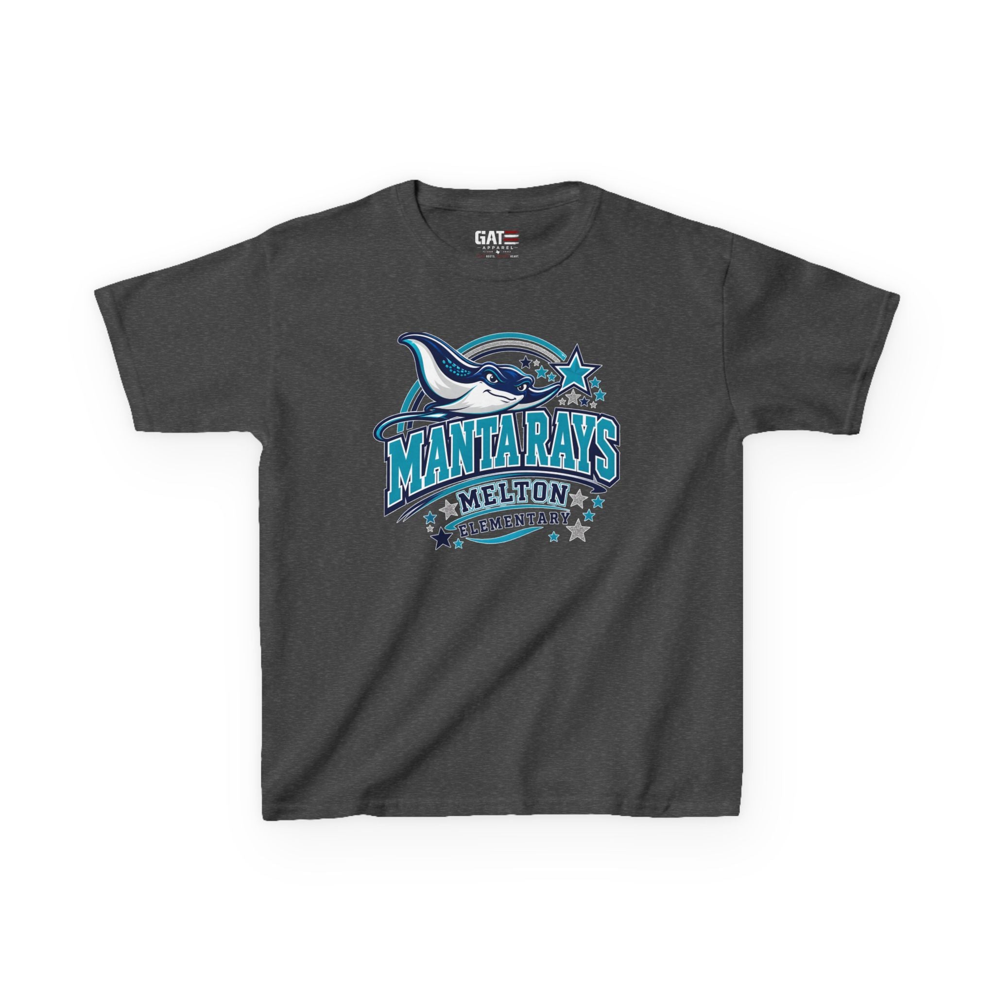 Melton Kids Tee Mantarays School T-Shirt — Melton Elementary Mascot Tee