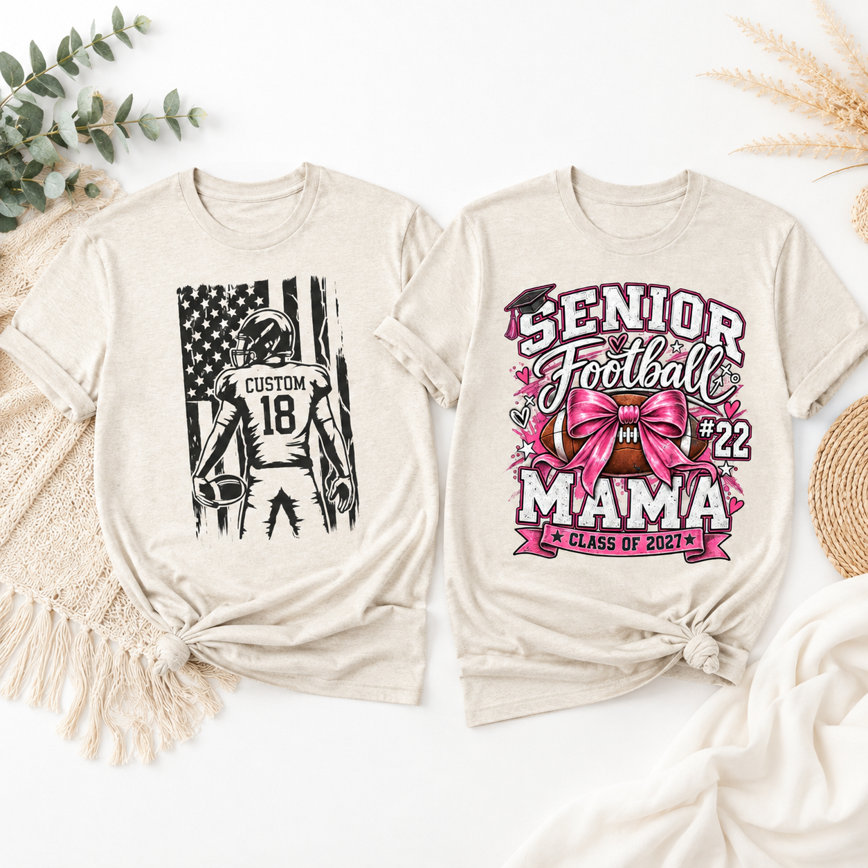 Football Mom Personalized Shirt Custom Player Name Number Helmet Game Day Tee