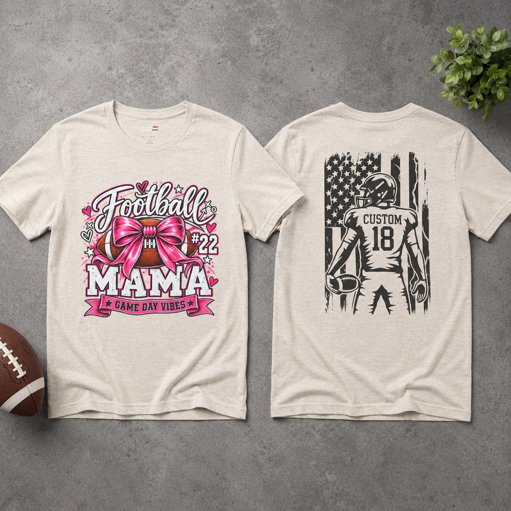 Football Mom Personalized Shirt Custom Player Name Number Player Game Day Tee
