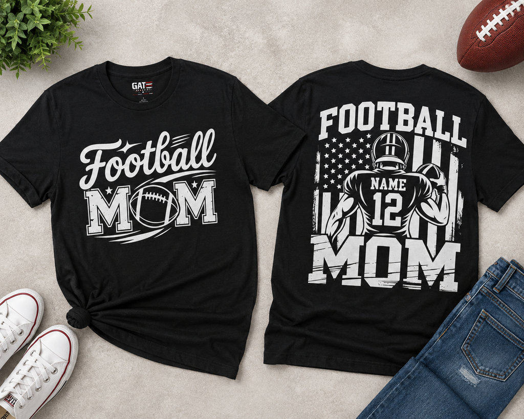 Football Mom Personalized Shirt Custom Player Name Number Game Day Tee