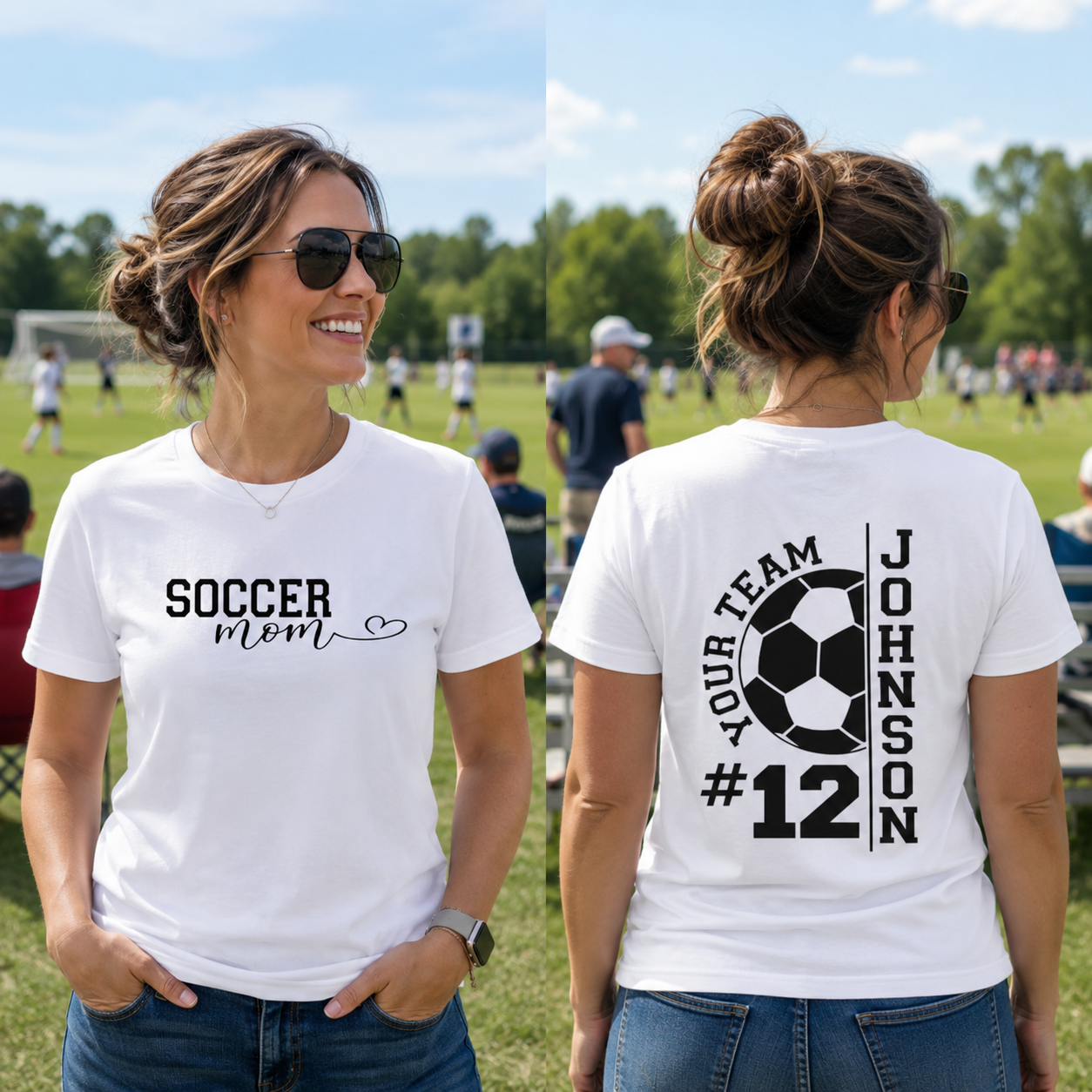 Soccer Mom Tee — Personalized Back Number & Name Soccer Shirt