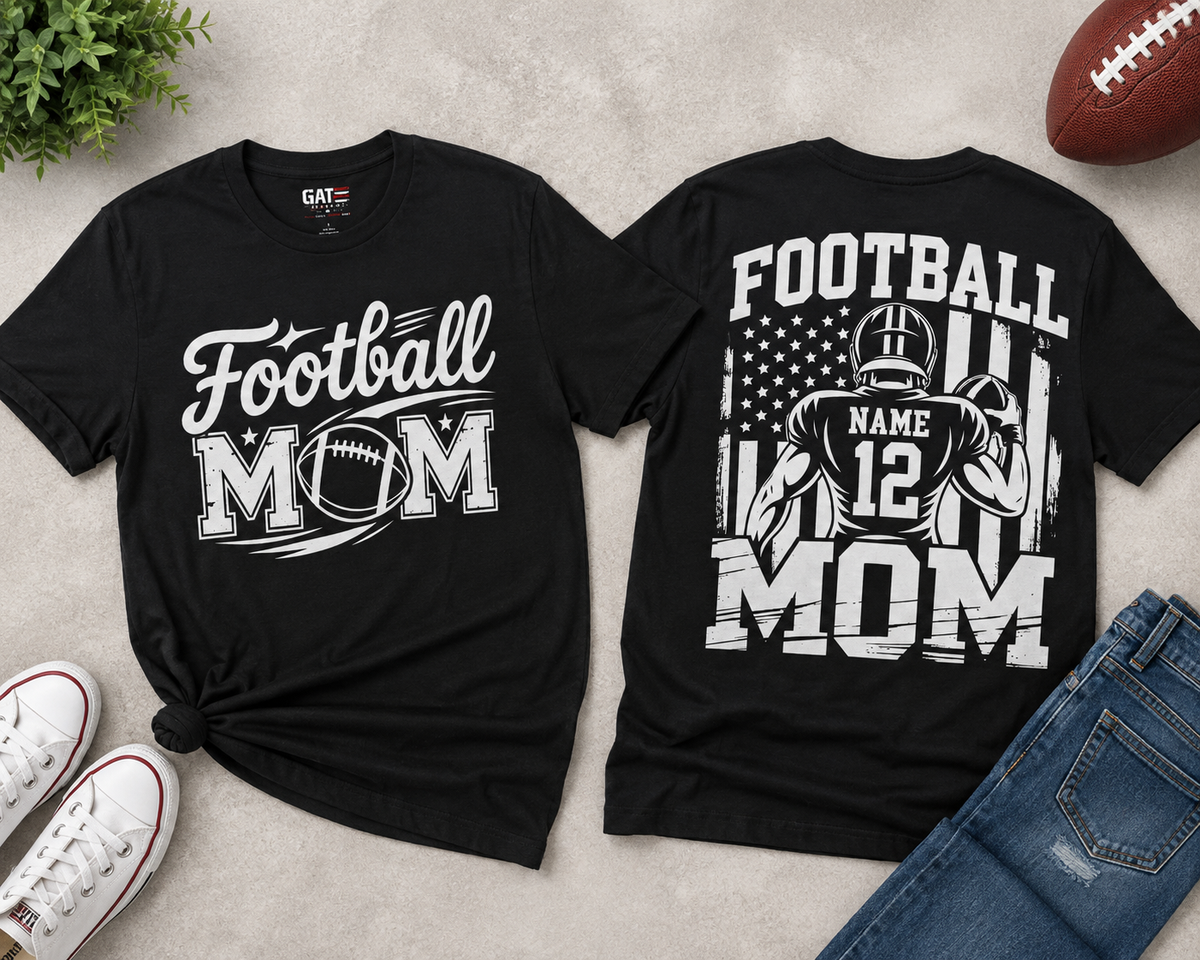 Personalized Football Mom Shirt | Name & Number Tee Style 7