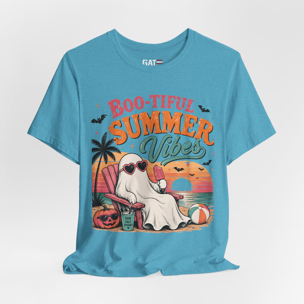 Summerween Shirt, Spooky Beach Shirt, Ghost Beach Tee, Halloween Beach Shirt, Coastal Halloween Tee, Tropical Ghost Shirt