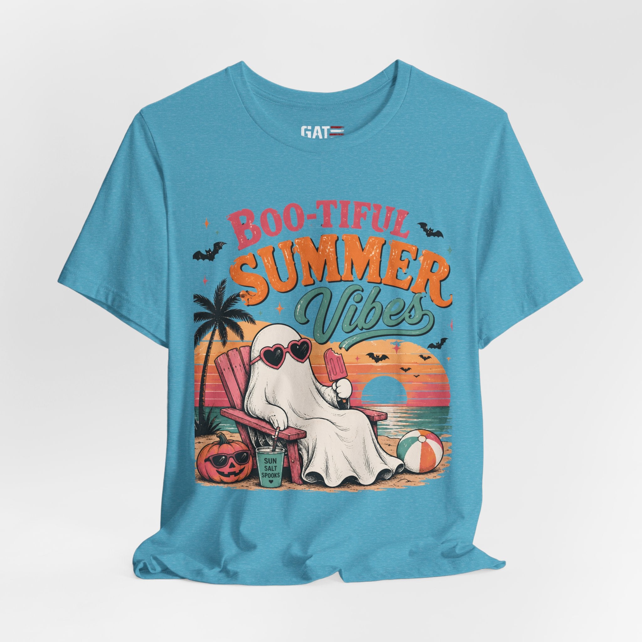 Summerween Shirt, Spooky Beach Shirt, Ghost Beach Tee, Halloween Beach Shirt, Coastal Halloween Tee, Tropical Ghost Shirt