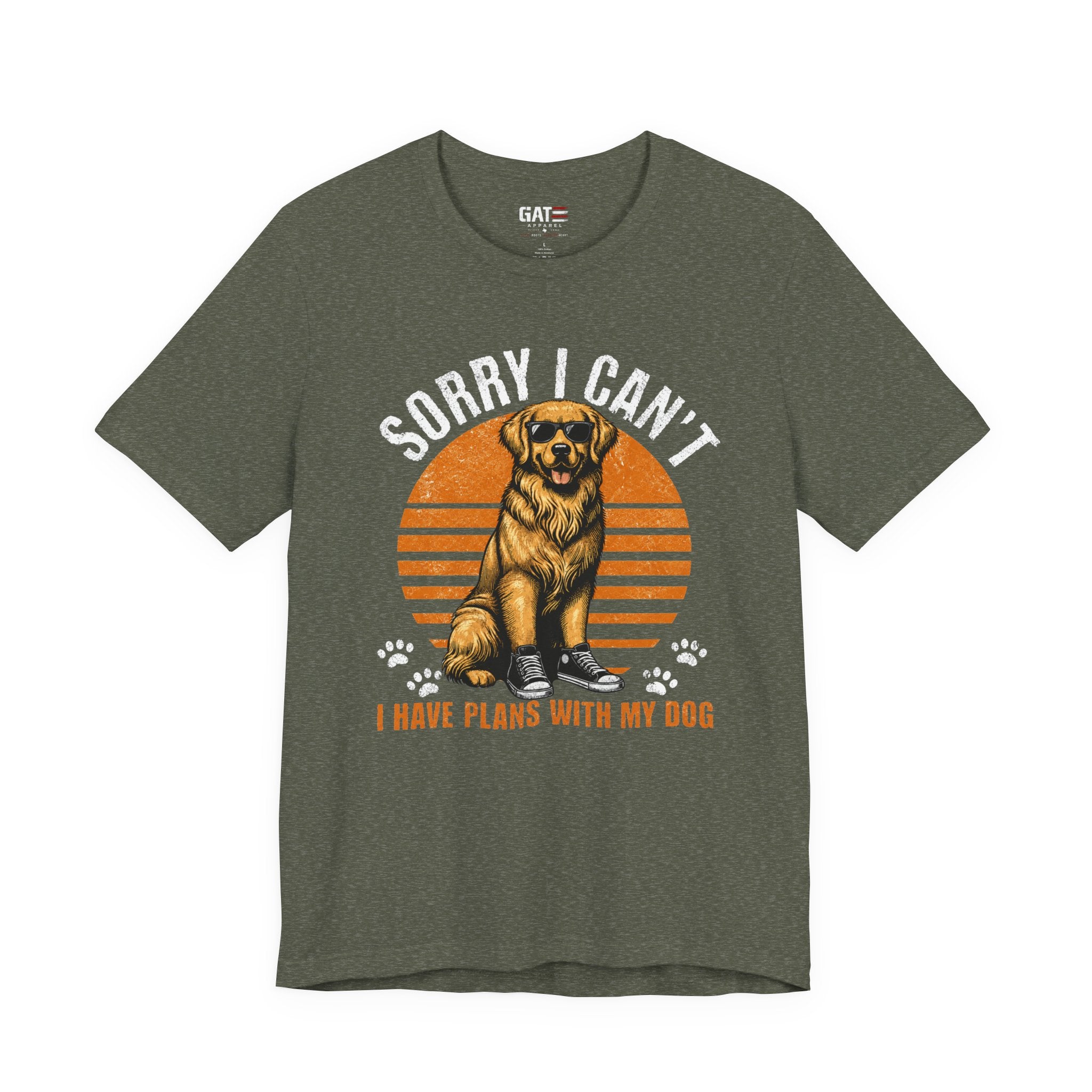 Sorry I Can’t I Have Plans With My Dog T‑Shirt — Golden Retriever Dog Lover Tee