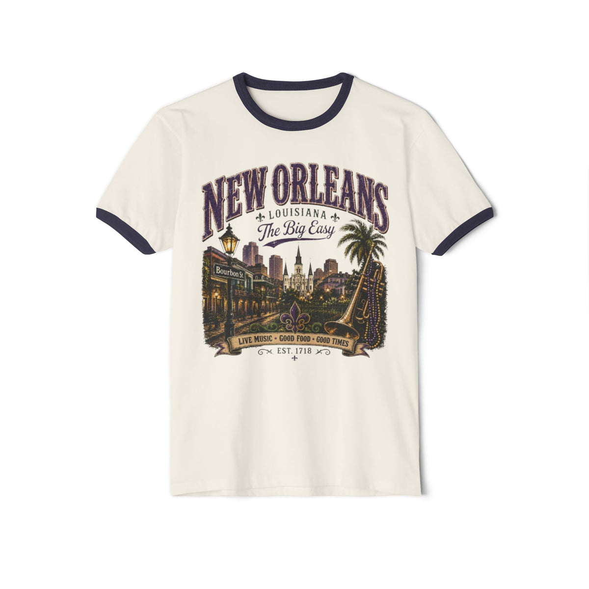 New Orleans Big Easy Ringer Shirt | Vintage City Tee