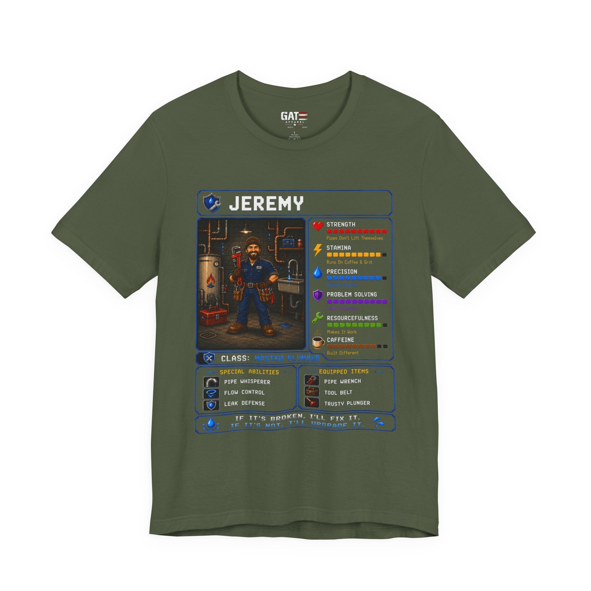 Custom Plumber RPG Character Shirt | Personalized Plumber Gift
