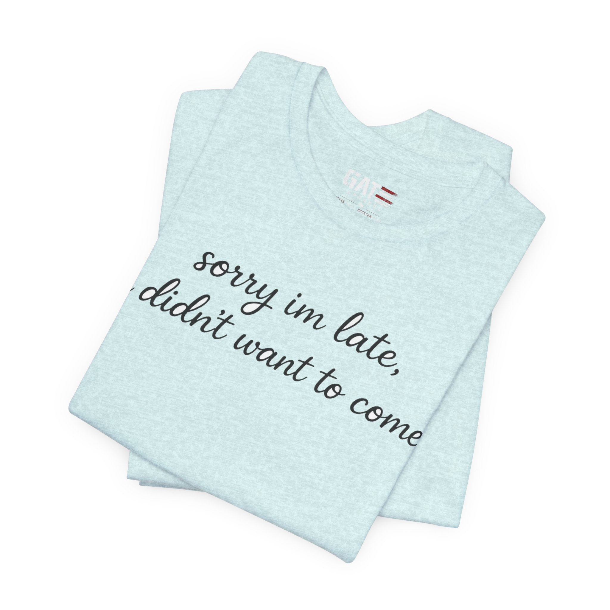 Sorry I'm Late I Didn't Want to Come Shirt, Funny Introvert Tee, Sarcastic Graphic Shirt, Minimalist Script Tee