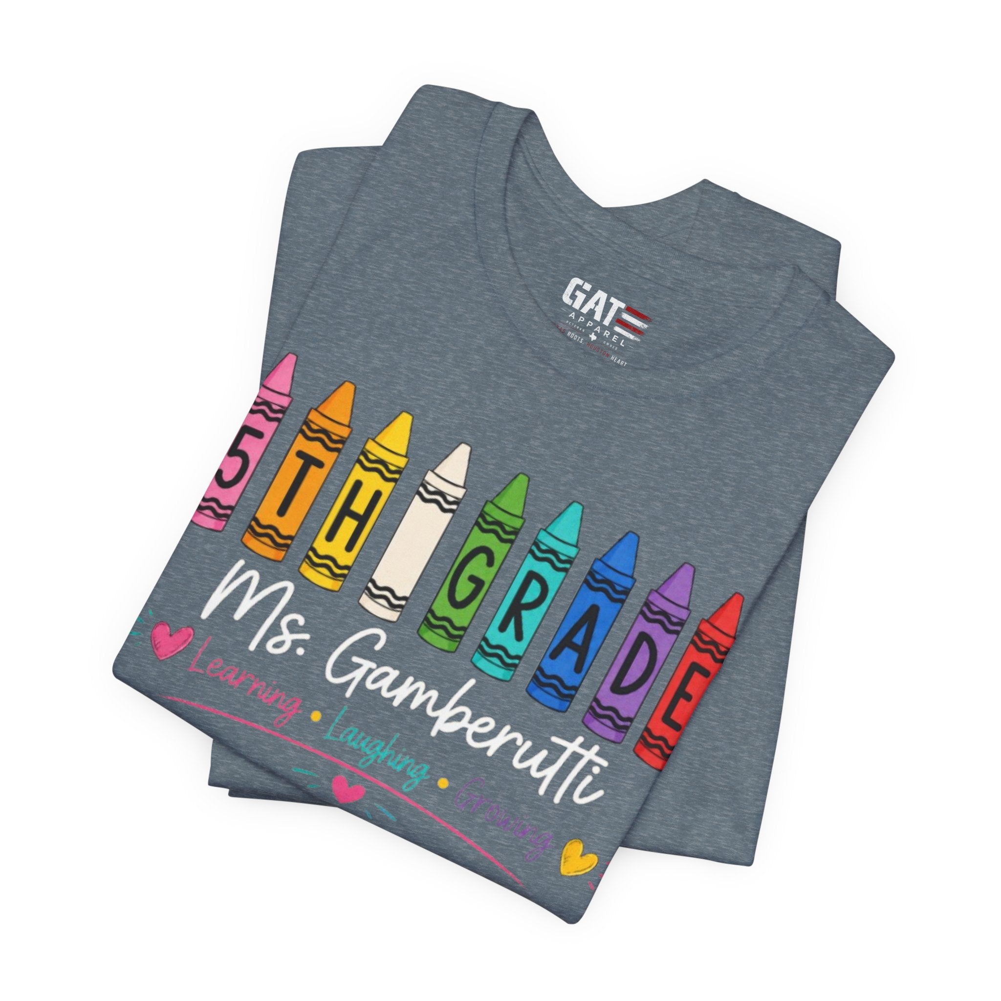 Customize Grade Level and Name Teacher Crayon Shirt