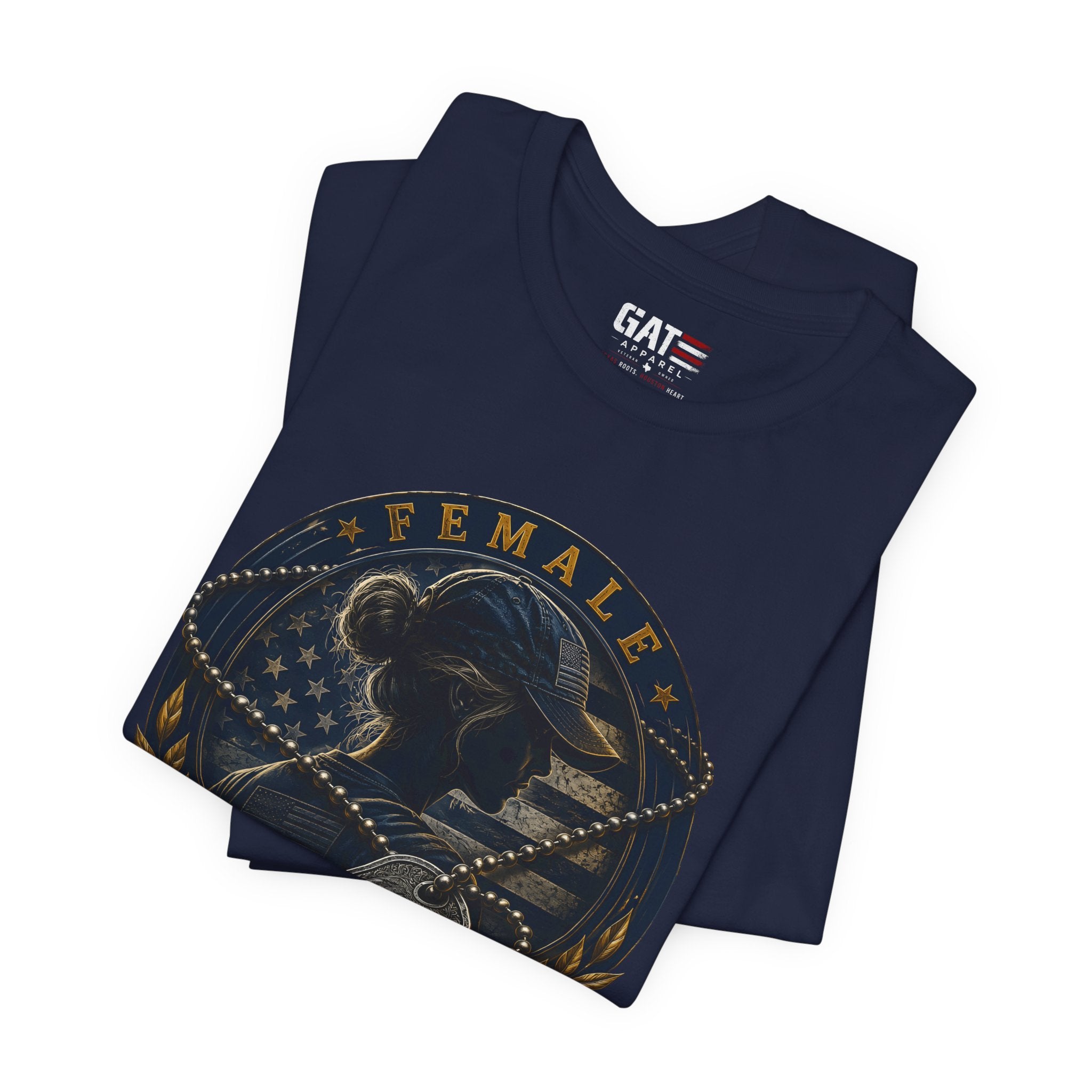 Female Veteran Shirt Patriotic Military Tee Dog Tag Shirt for Women Army Navy Marine Air Force Veteran Gift American Flag Shirt