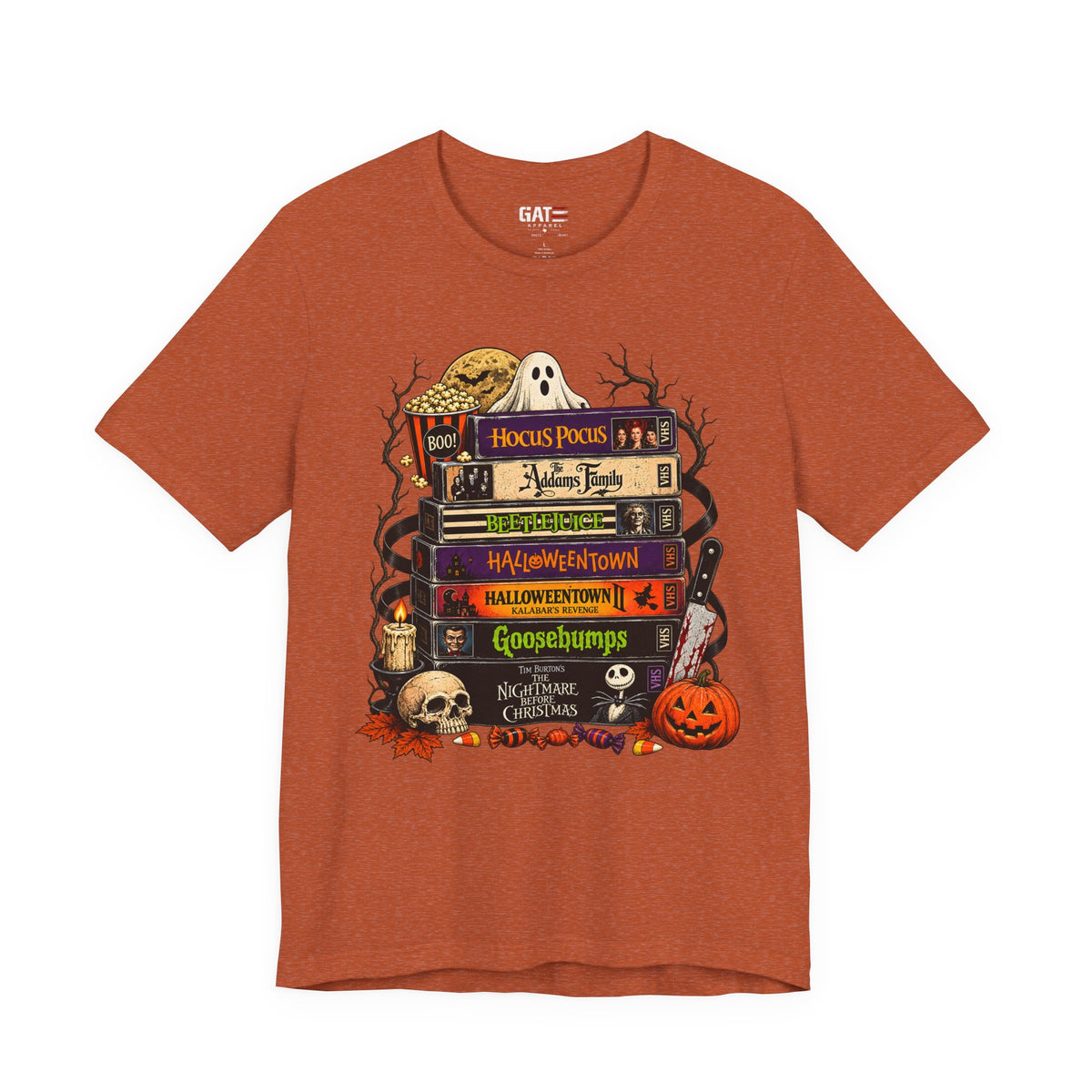 Halloween Movie Stack Shirt | Spooky Classics Tee