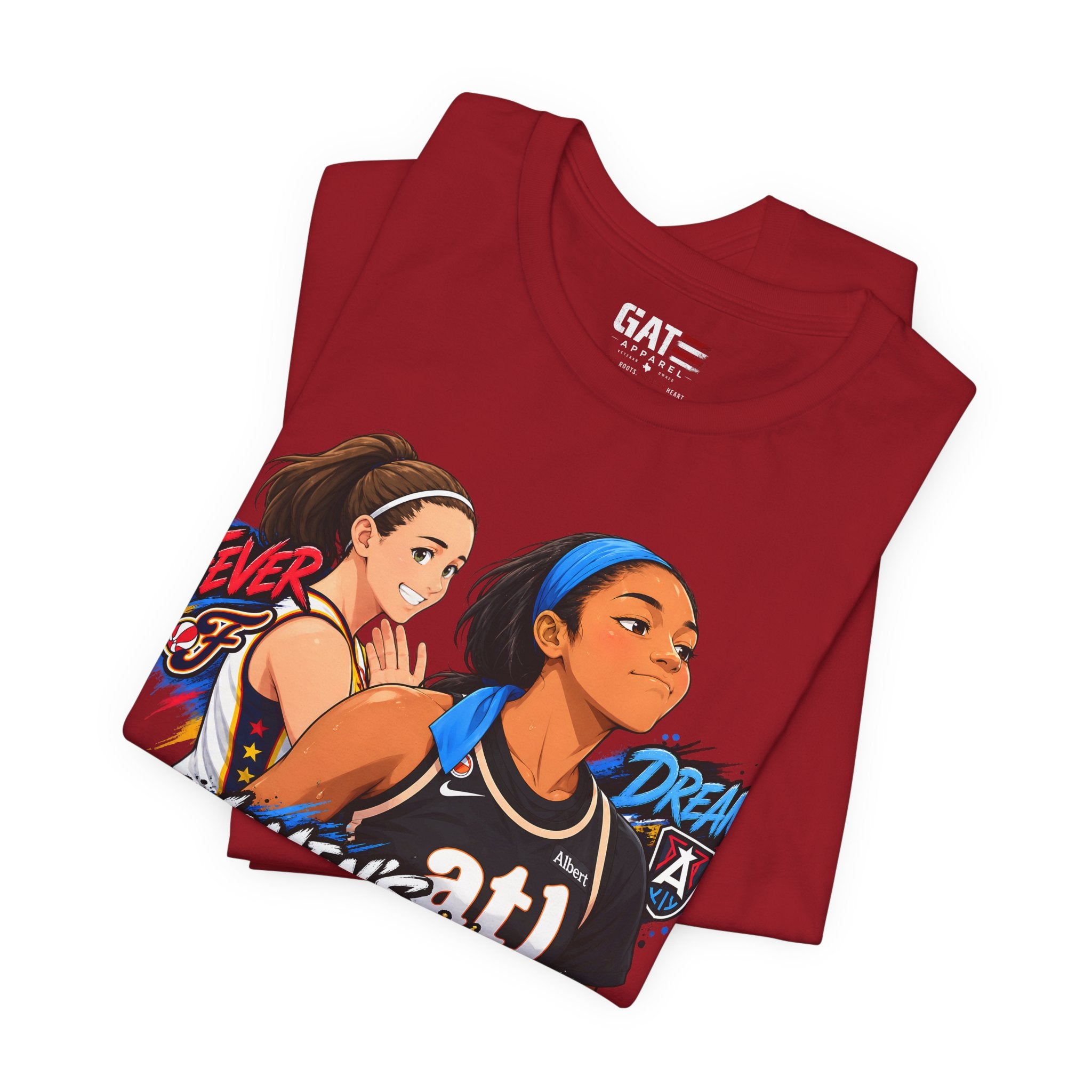 Caitlin Clark Angel Reese Shirt WNBA Basketball Rivalry Fever Sky Graphic Tee