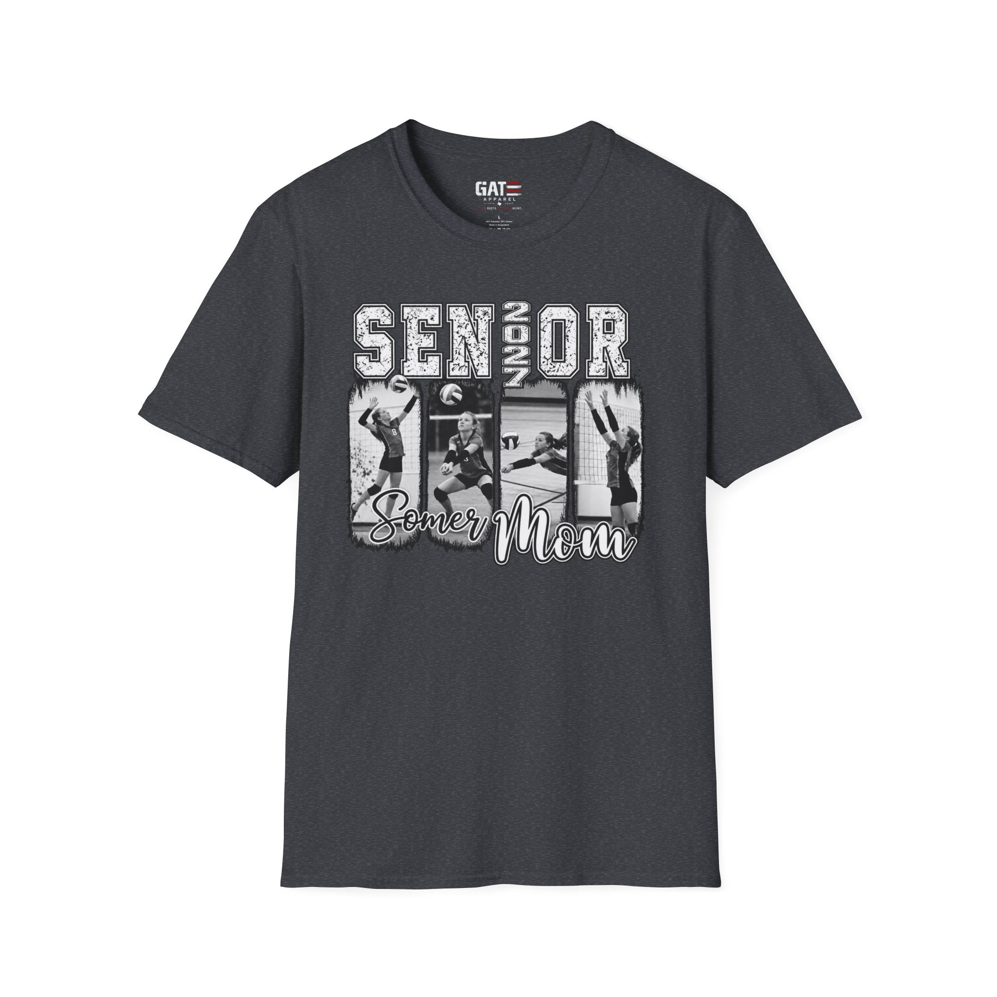 Senior Volleyball Mom T‑Shirt Personalized Photos and Name