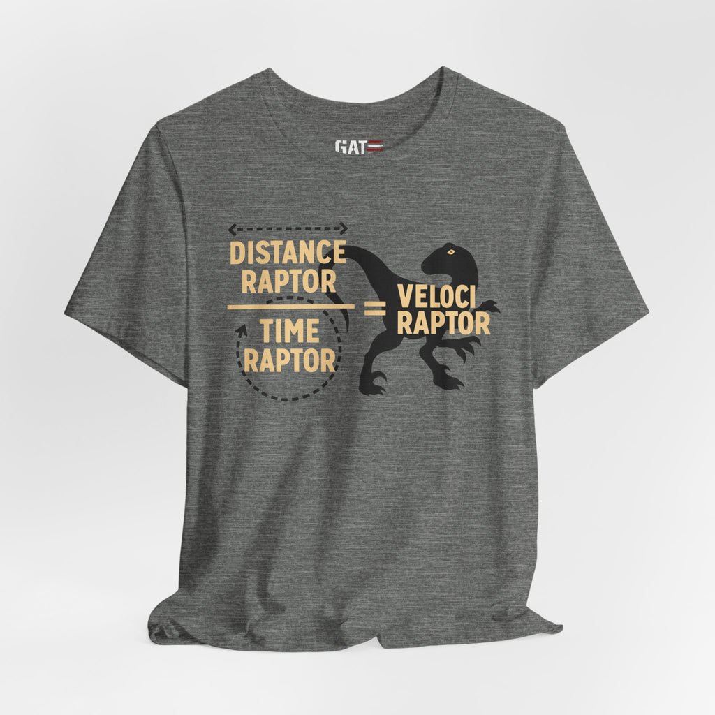 Velociraptor Anatomy Tee — "Distance Raptor / Time Raptor" Dinosaur Graphic Shirt