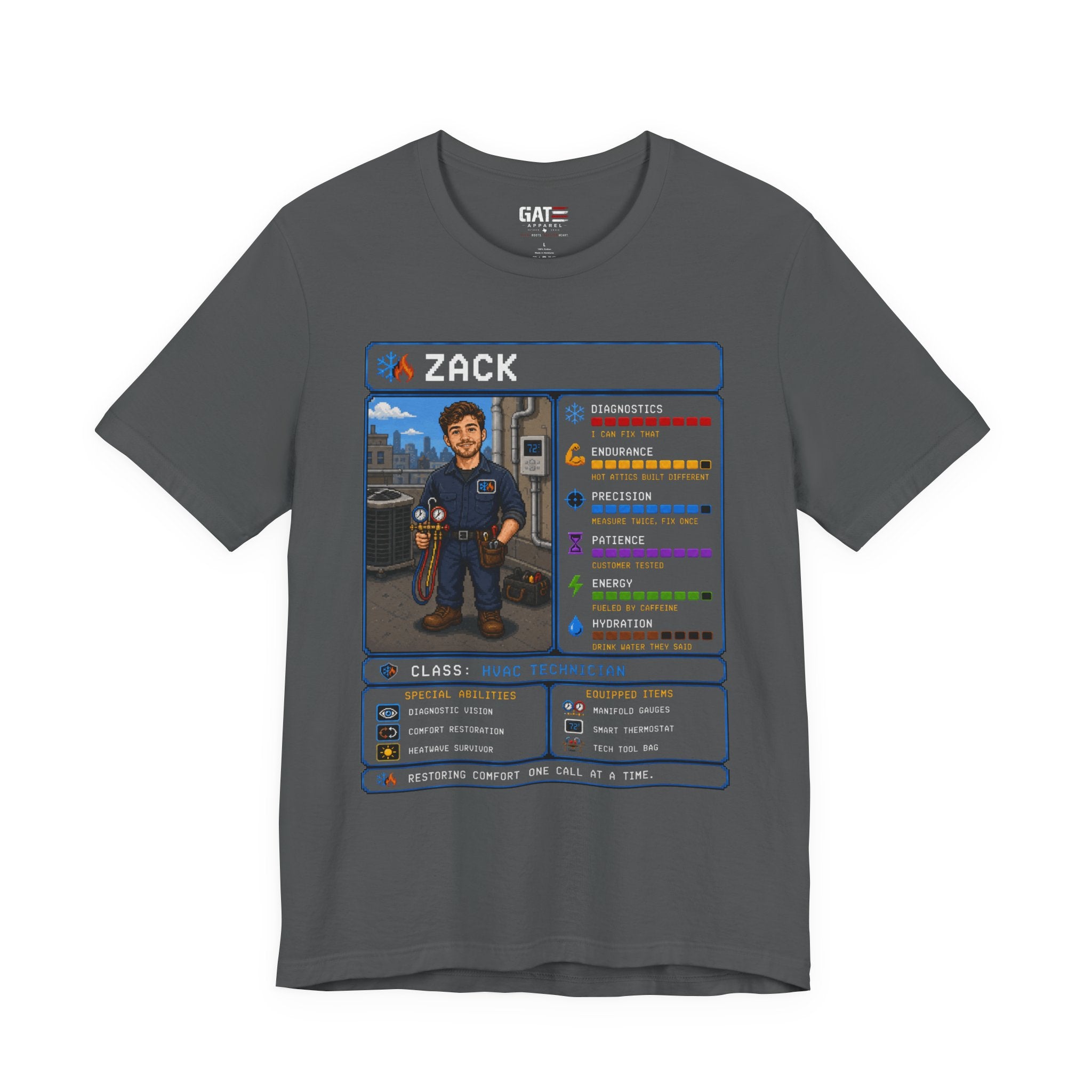 Custom HVAC Technician RPG Character Shirt| Personalized HVAC Tech Gift