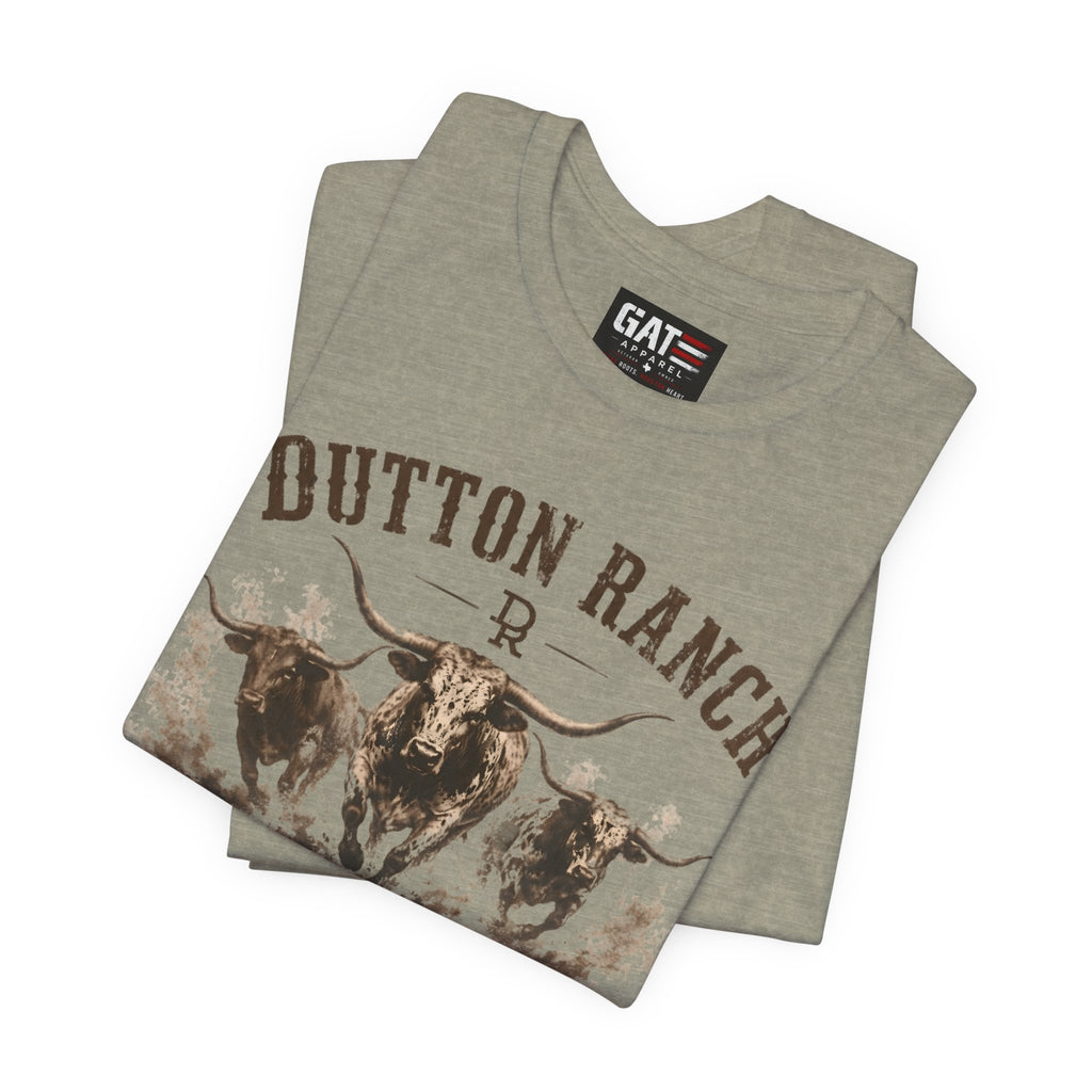 Dutton Ranch Longhorn Shirt, Yellowstone Inspired Western Tee, Cowboy Ranch Graphic T-Shirt, Texas Country Shirt, Rustic Cowgirl Gift