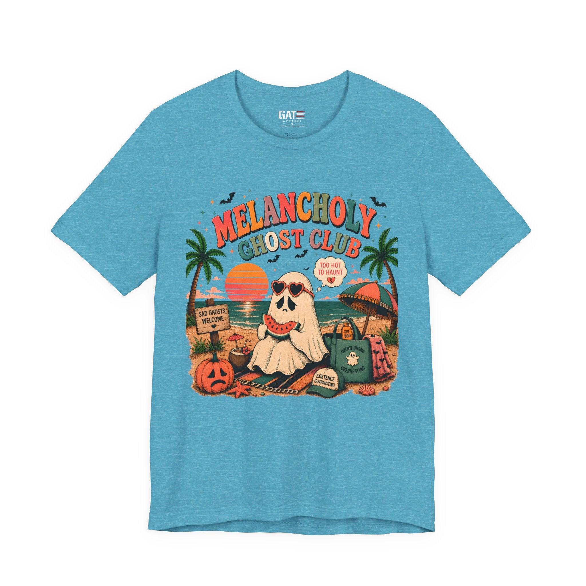 Summerween Shirt, Spooky Beach Shirt, Ghost Beach Tee, Halloween Beach Shirt, Coastal Halloween Tee, Tropical Ghost Shirt