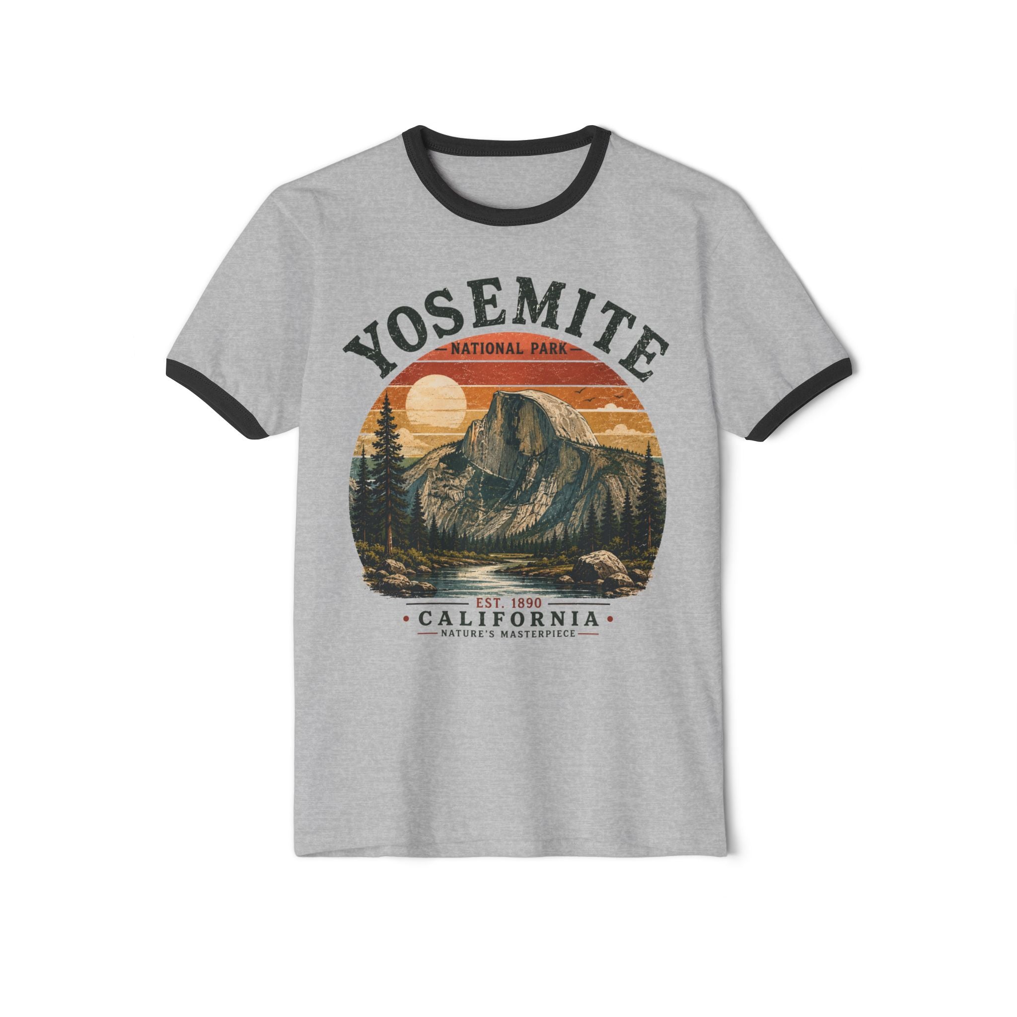 Yosemite National Park Ringer T-Shirt — Vintage California Hiking Tee