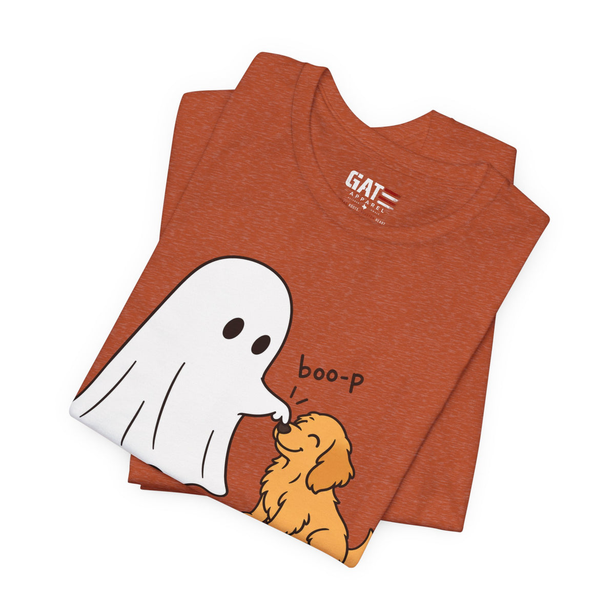 Halloween Ghost & Golden Retriever — "boo-p" Cute Dog Halloween T-Shirt