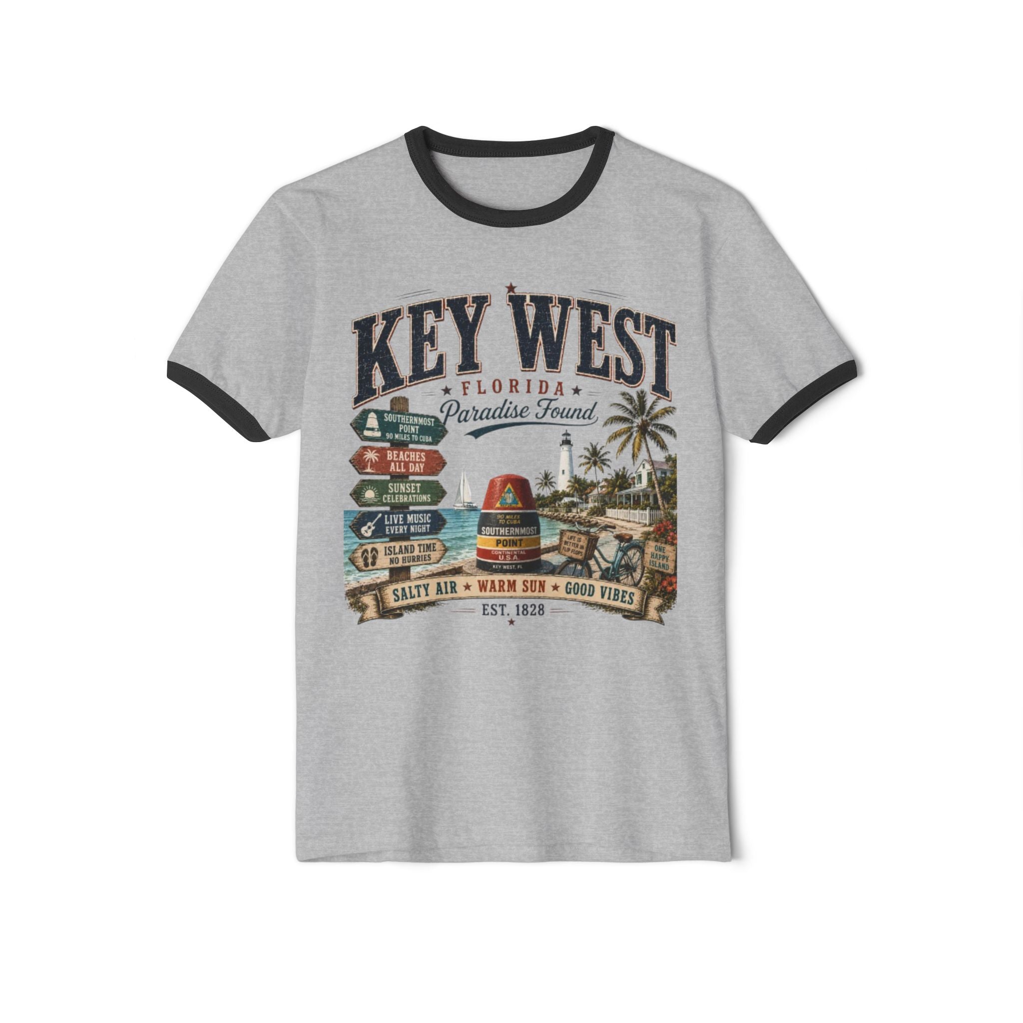 Key West Paradise Vintage Ringer Tee
