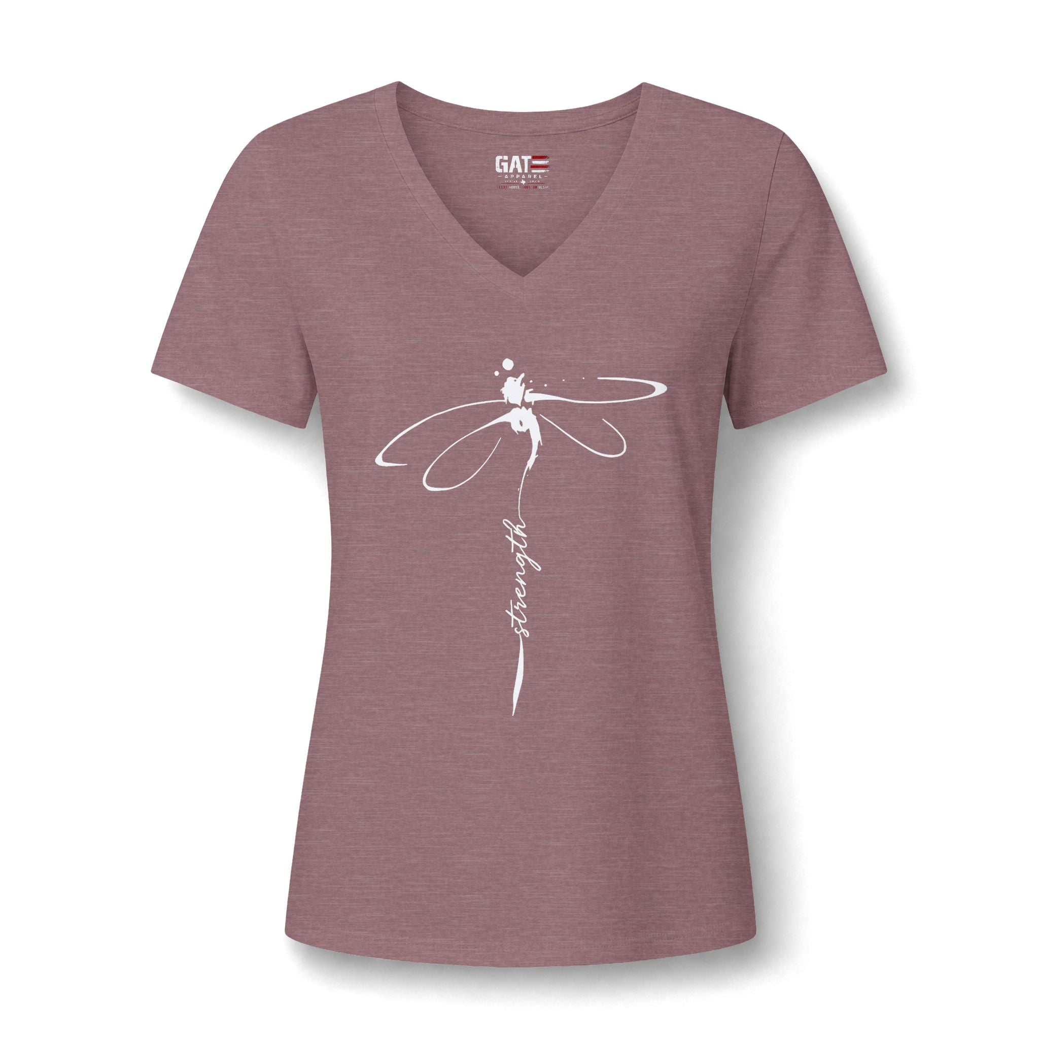 Women's Dragonfly Yoga V-Neck Tee — Serene Floral Meditation Top