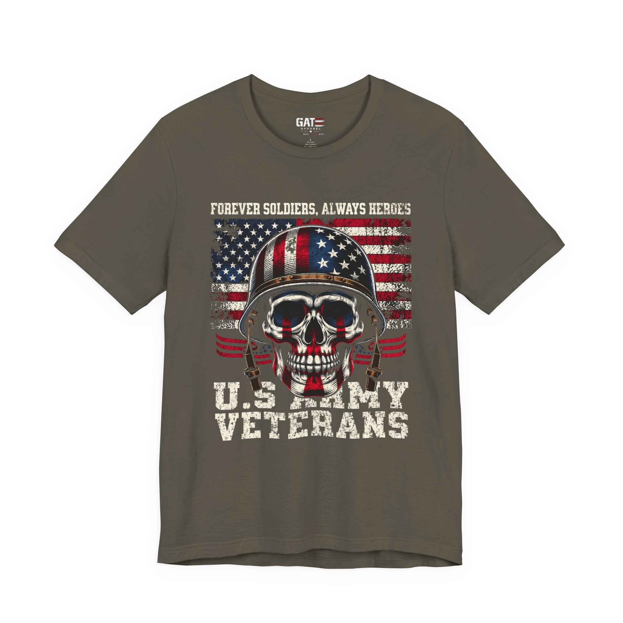 US Army Veteran Shirt, Forever Soldiers Always Heroes Tee, Patriotic Skull Shirt, Veteran Gift, Military Pride T Shirt, Army Veteran Apparel