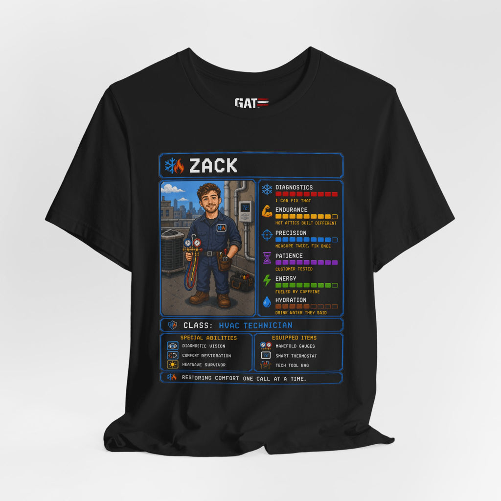Custom HVAC Technician RPG Character Shirt| Personalized HVAC Tech Gift