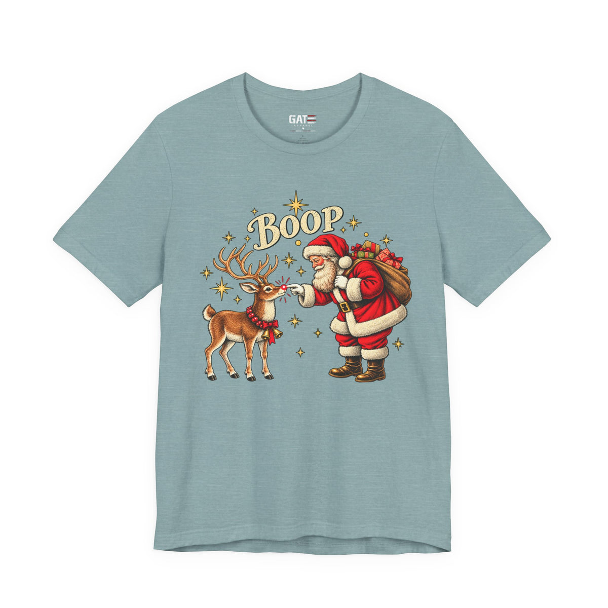 Santa and Reindeer Boop Christmas Graphic T-Shirt - product image 15