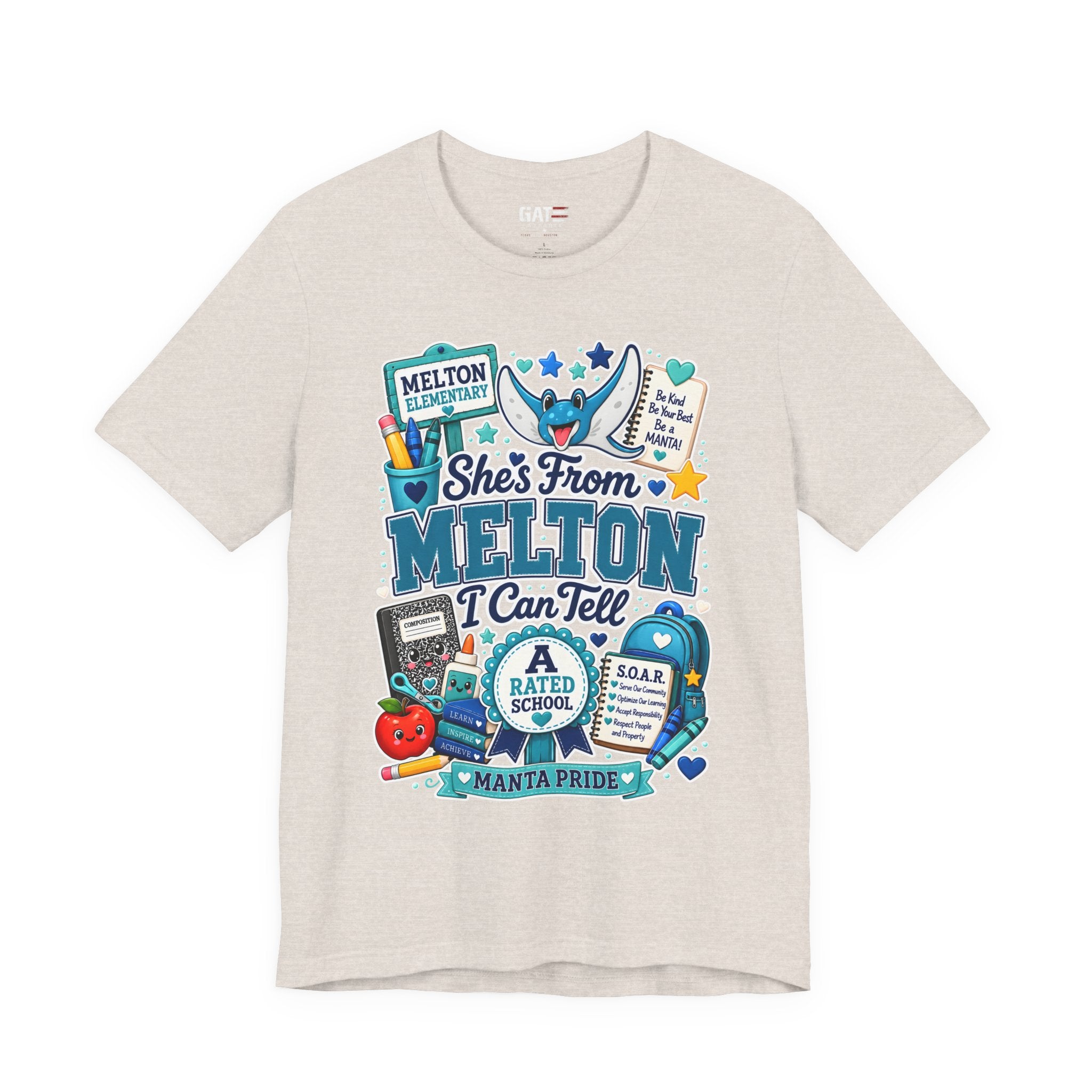 She's From Melton School Tee — Manta Pride Elementary Graphic T‑Shirt