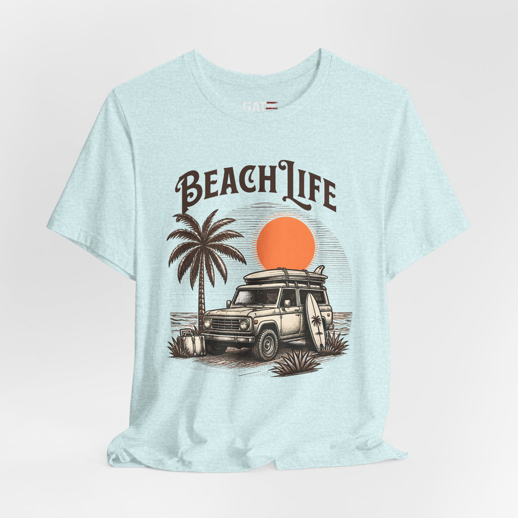 Beach Life Shirt, Retro VW Bus T Shirt, Vintage Camper Van Tee, Coastal Vacation Shirt, Summer Beach Graphic Tee, Surf Style Shirt, Van Life