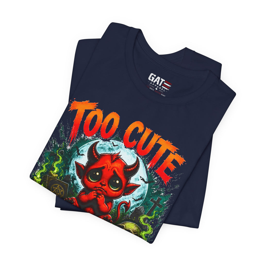 Too Cute to Exorcise T-Shirt — Cute Devil Graphic Tee (Halloween)