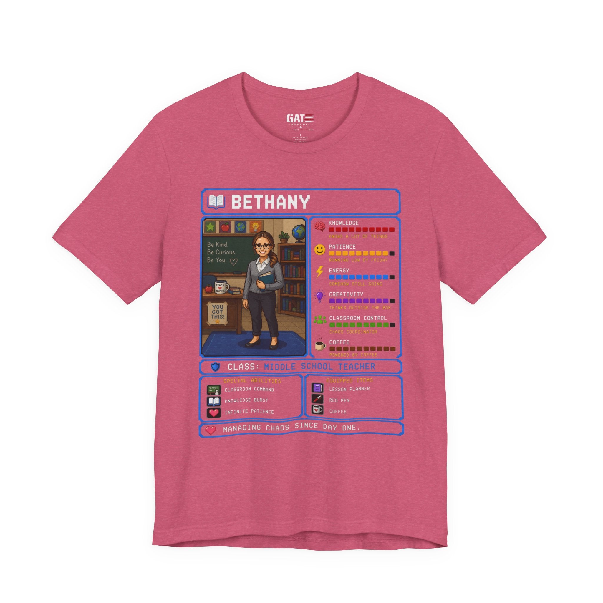 Custom Teacher RPG Character Shirt | Personalized Teacher Gift